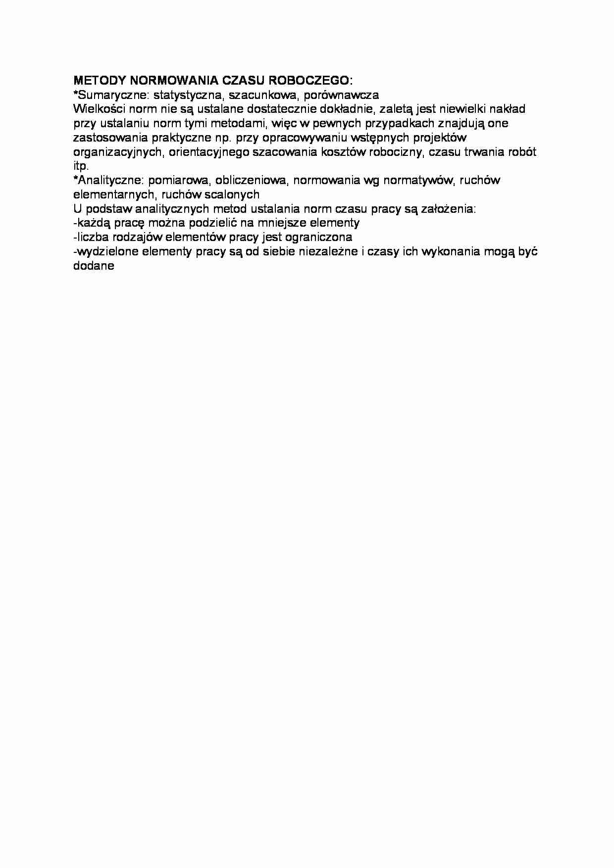 Metoda normowania czasu roboczego - strona 1