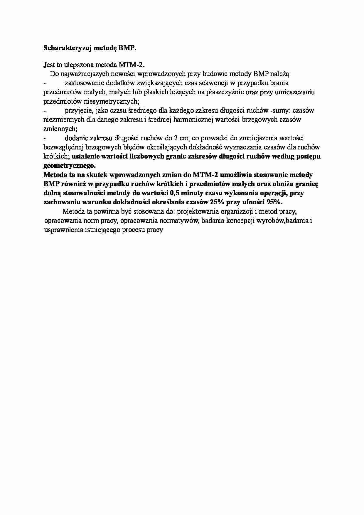 Scharakteryzuj metodę BMP - strona 1