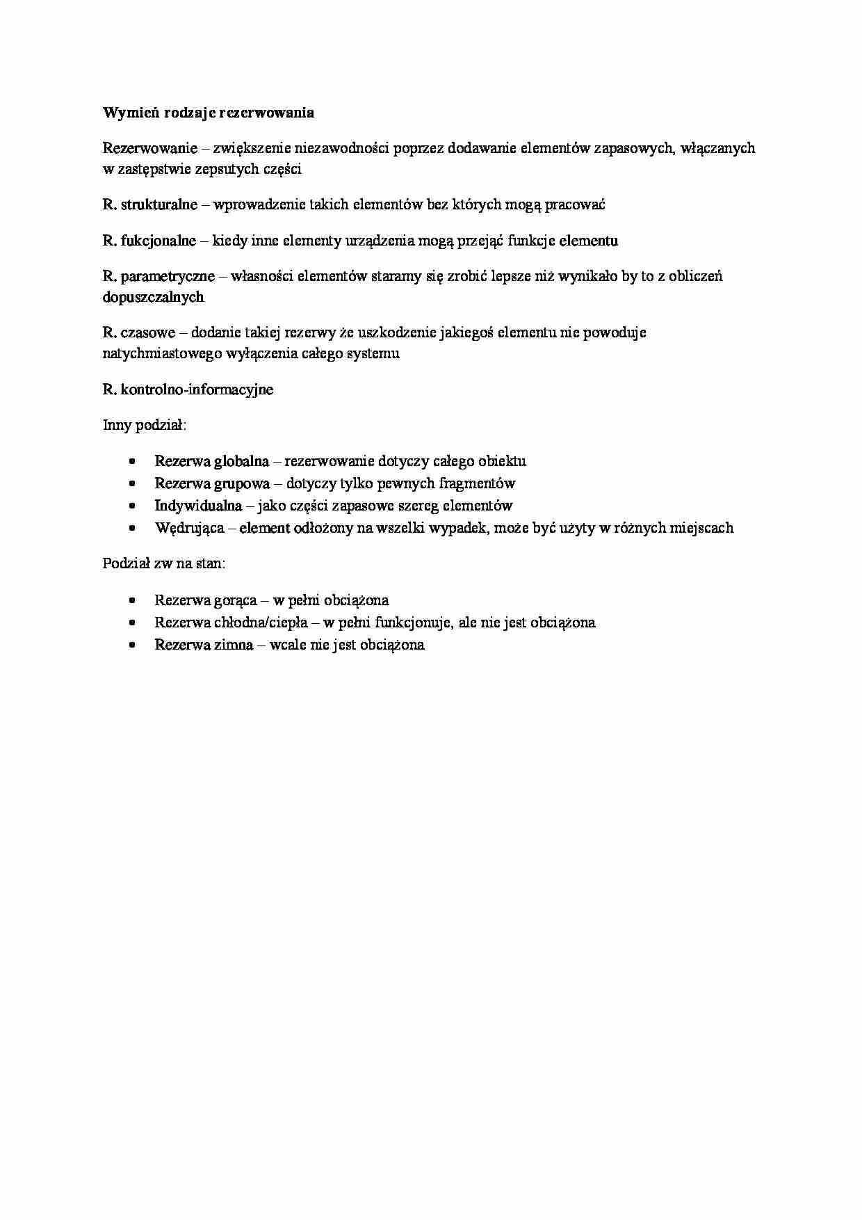 Wymień rodzaje rezerwowania - strona 1