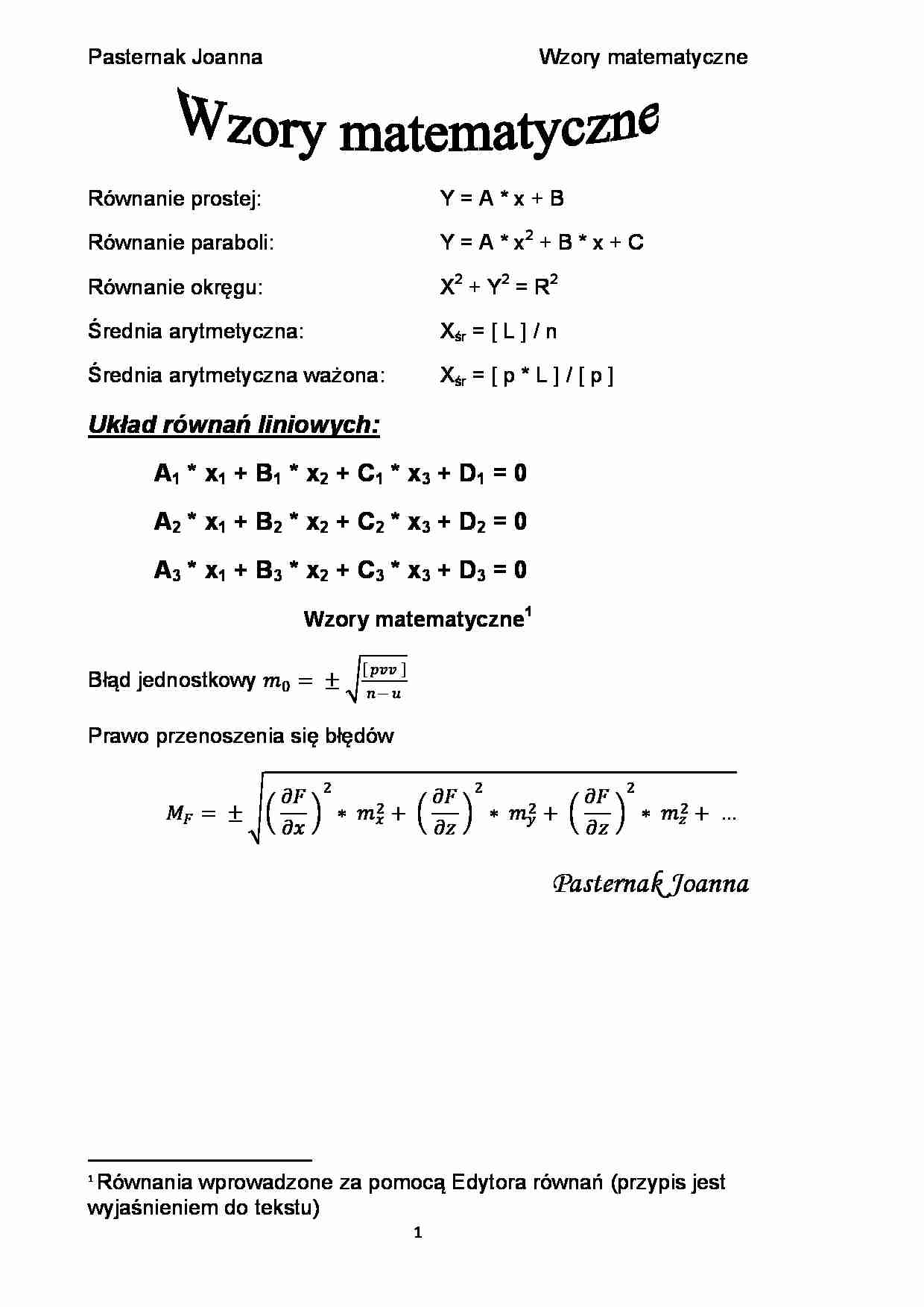 Technologia informacyjna - projekt I - strona 1