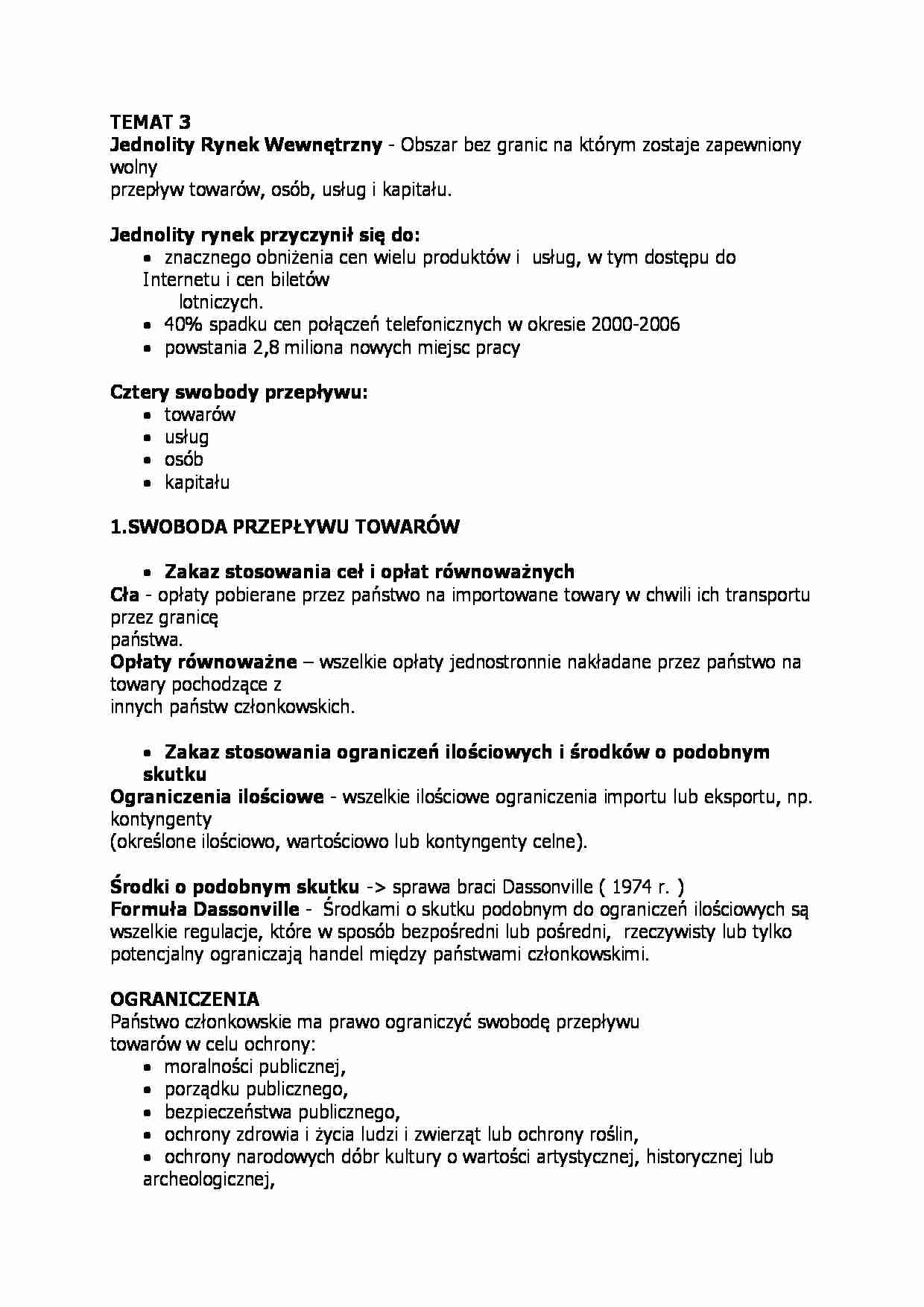 Jednolity rynek wewnętrzny UE - strona 1