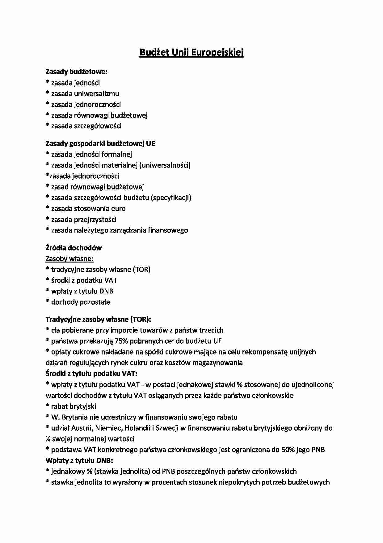 Budżet UE - Tradycyjne zasoby własne - strona 1