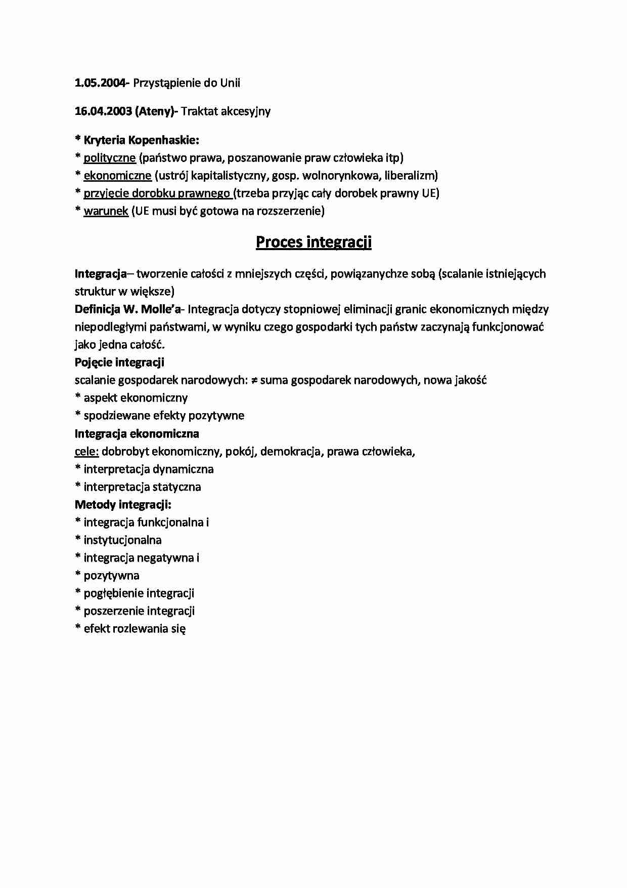 Proces integracji europejskiej - strona 1