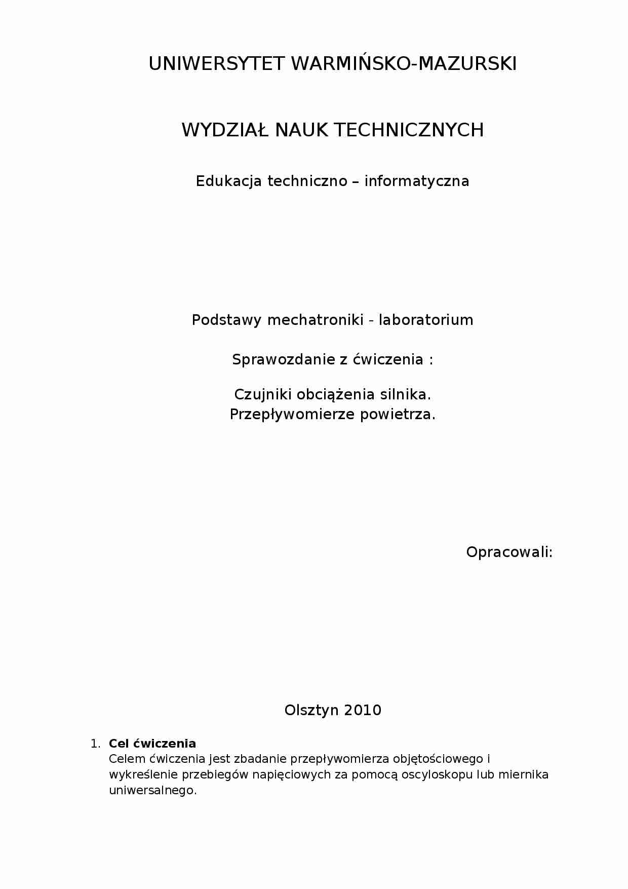 [LABORATORIA] Czujniki obciążenia silnika. Przepływomierze powietrza. - strona 1