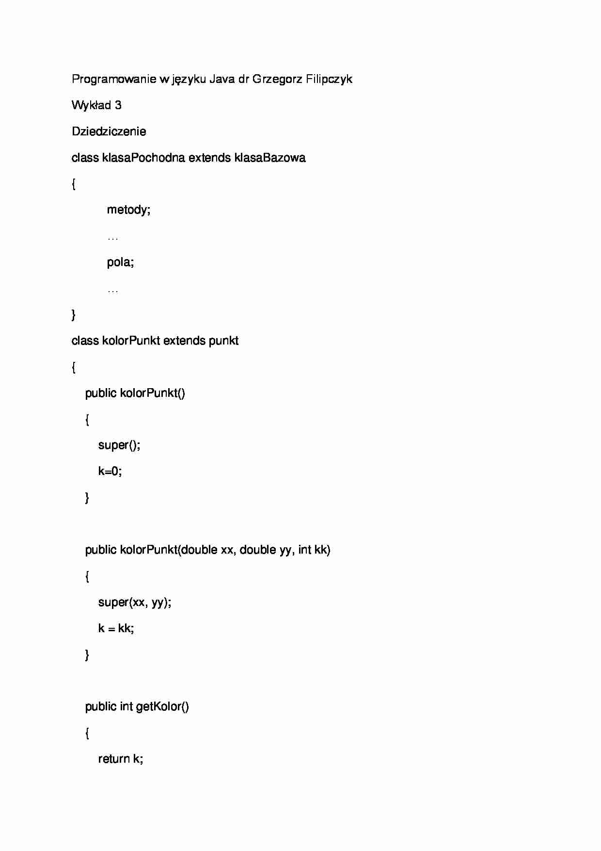 Wykład - Dziedziczenie class - strona 1
