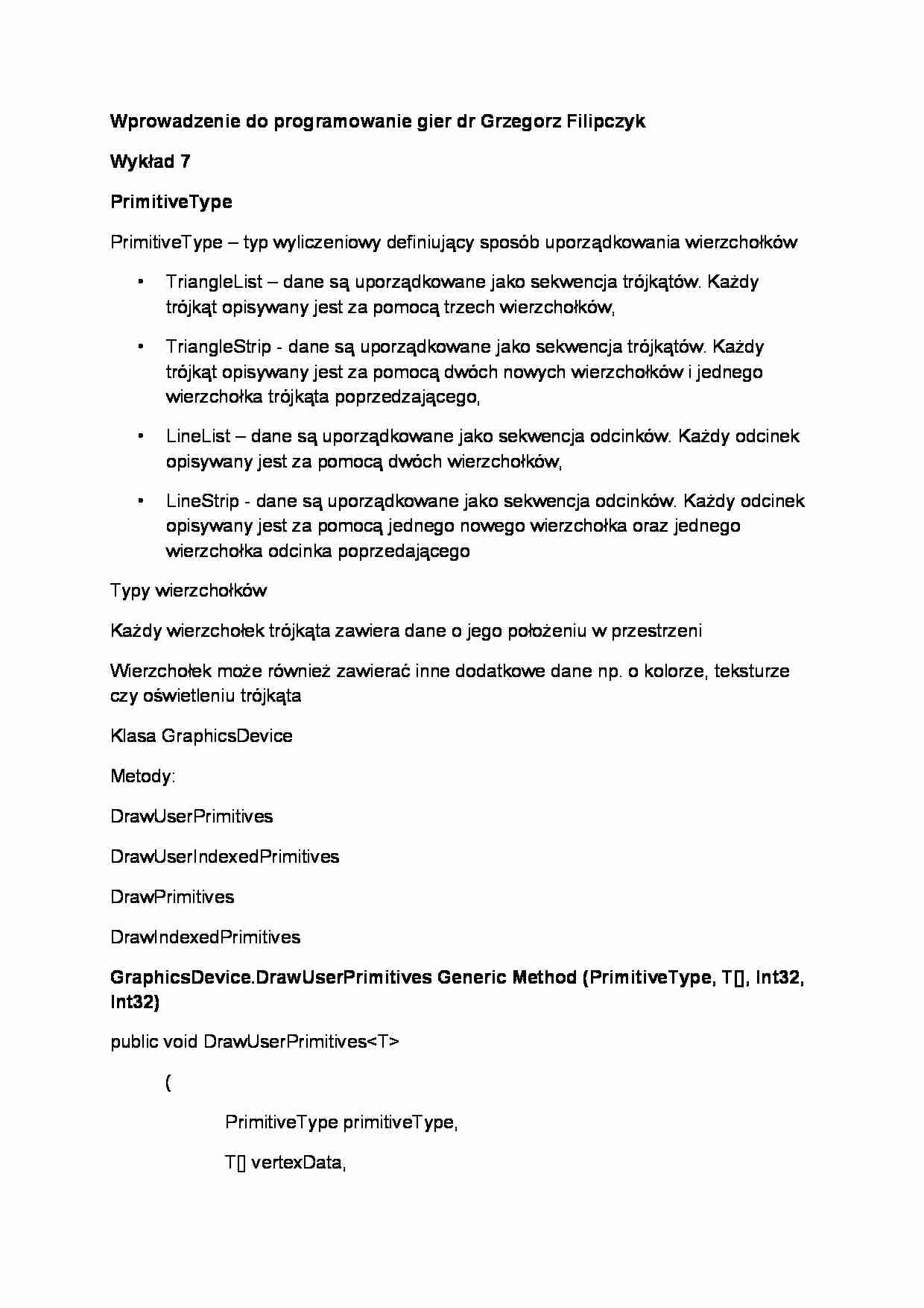 Wykład - PrimitiveType - strona 1