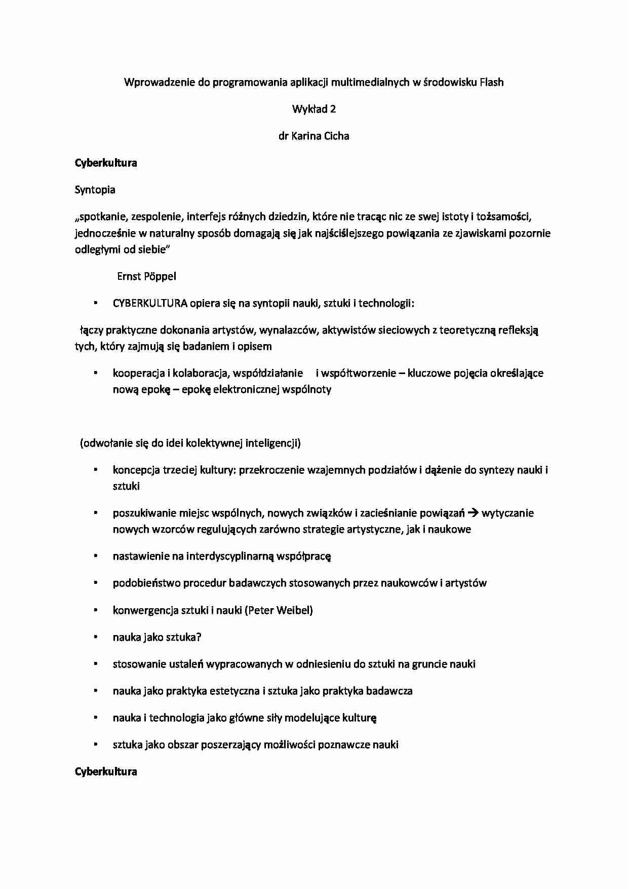 Cyberkultura - wykład - strona 1