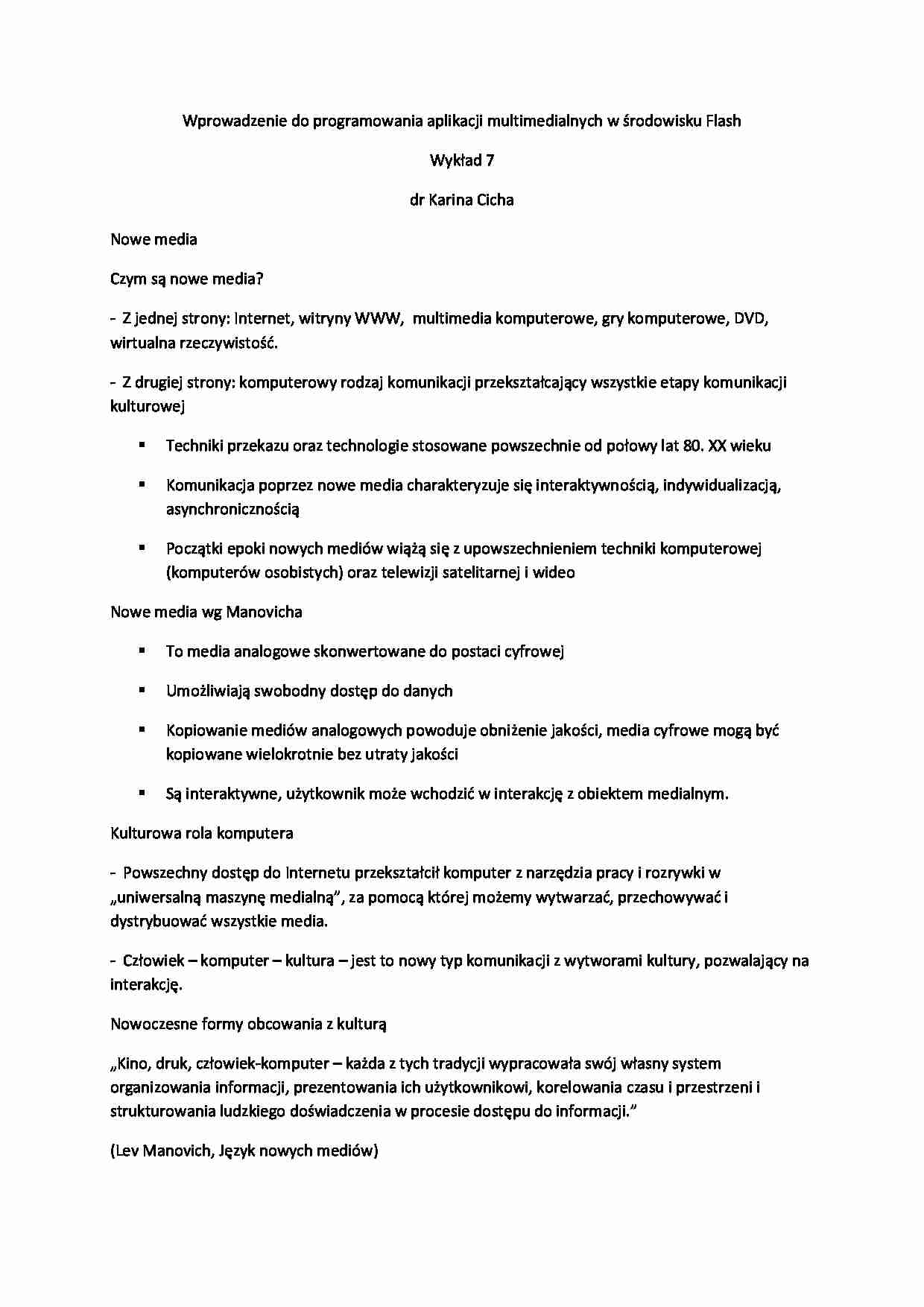 Nowe media - wykład - strona 1