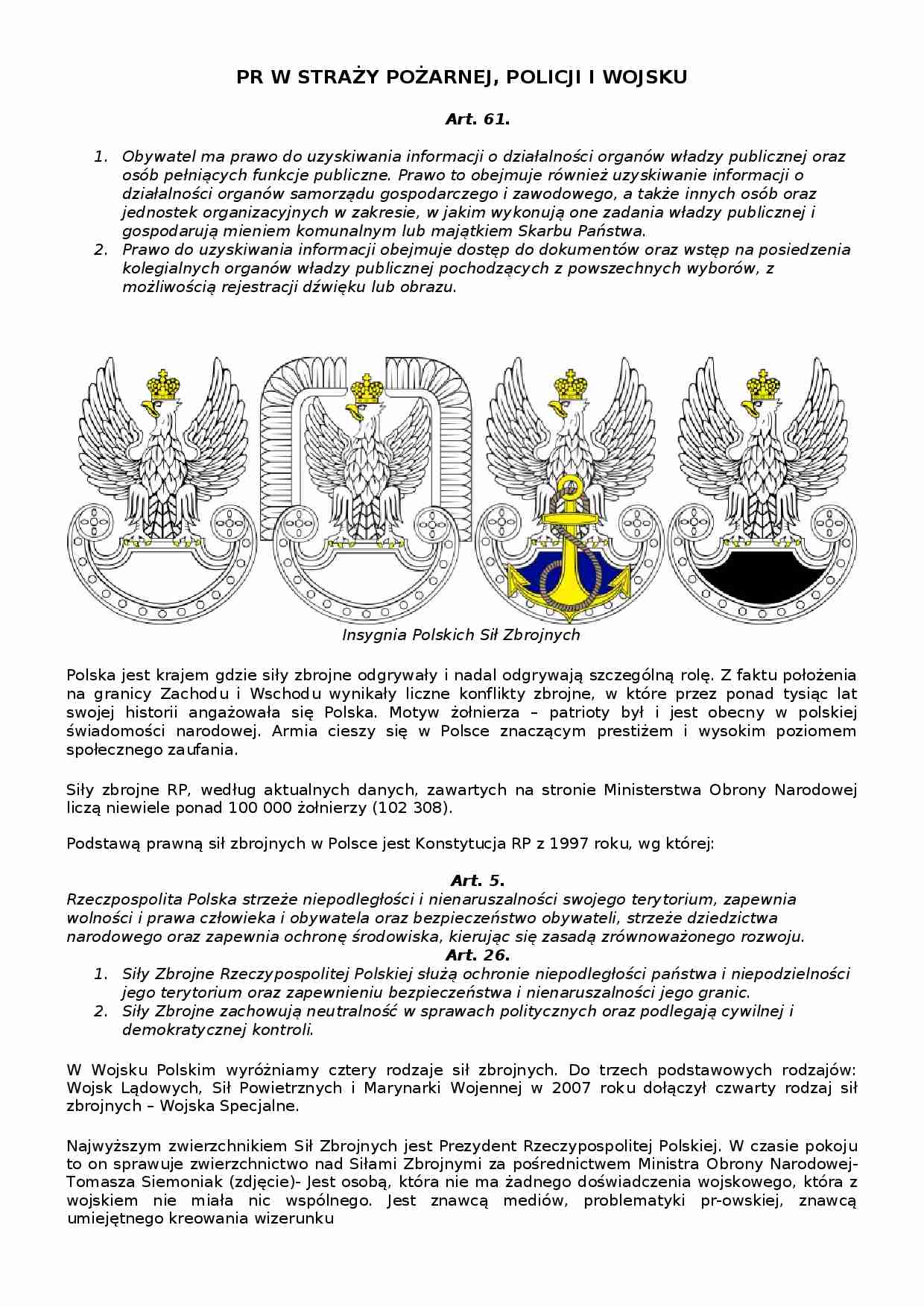 Public Realations -  Wojsko - omówienie - strona 1