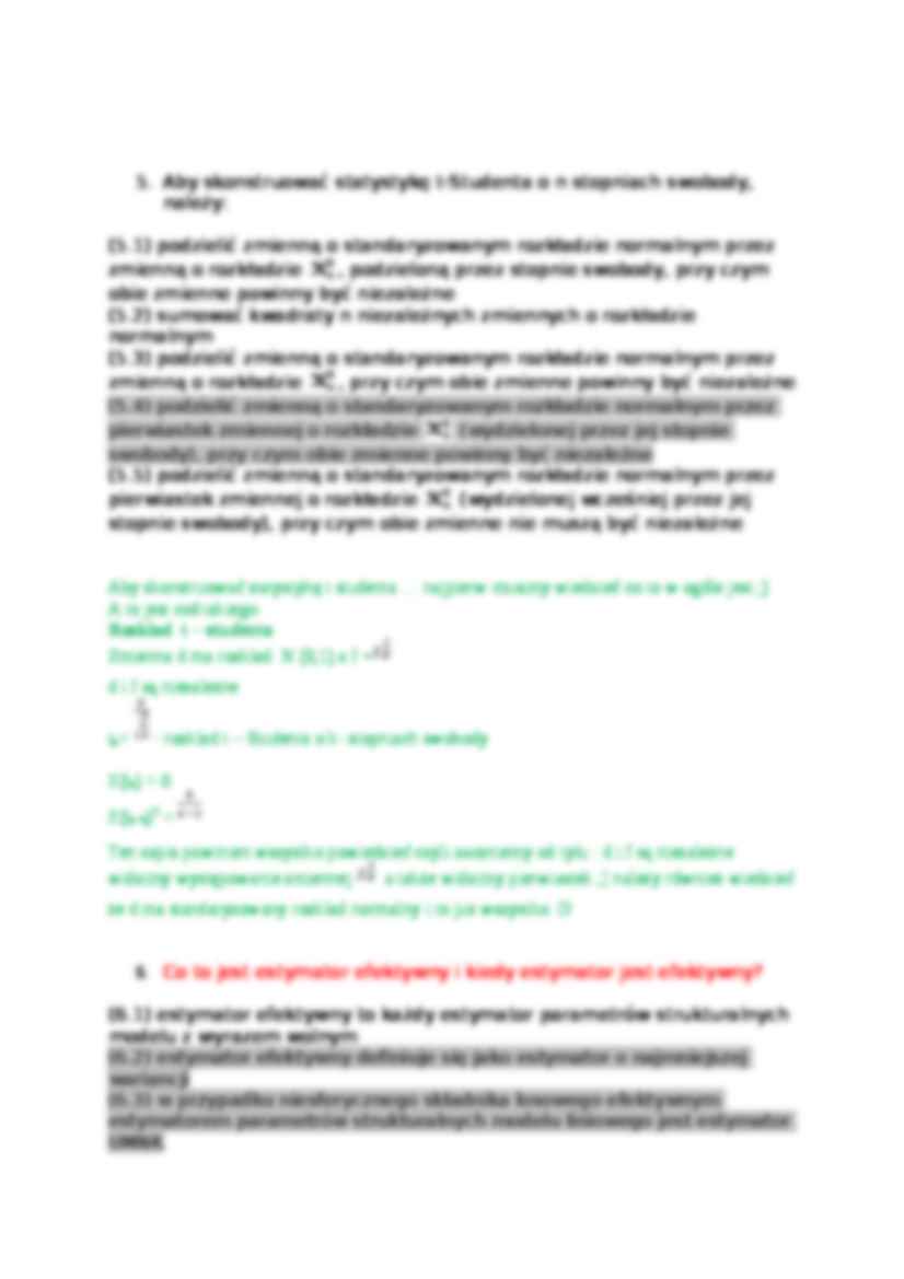 Ekonometria - Test 1 - strona 3
