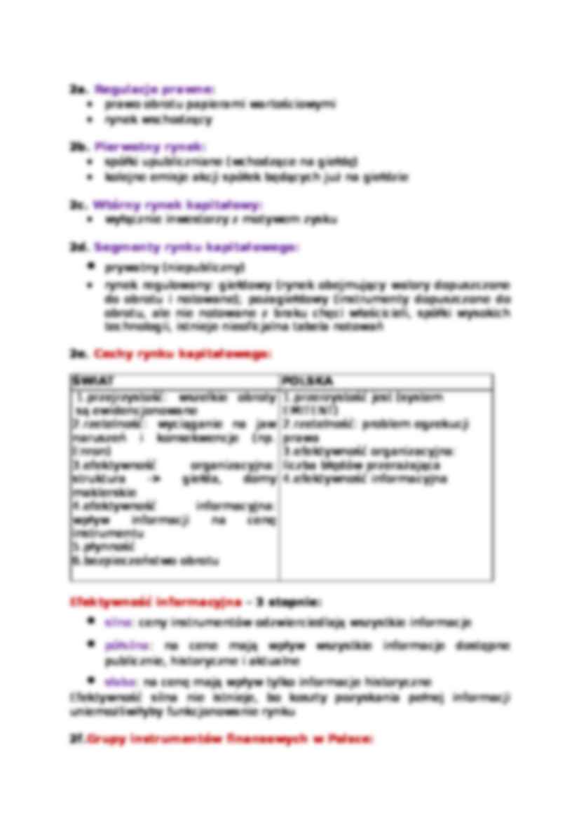 Rynek kapitałowy i instrumenty rynku kapitałowego - opracowanie zagadnień - strona 2