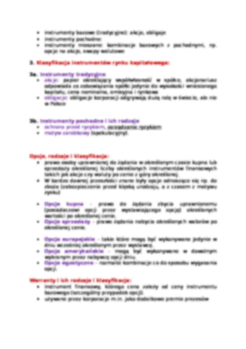 Rynek kapitałowy i instrumenty rynku kapitałowego - opracowanie zagadnień - strona 3