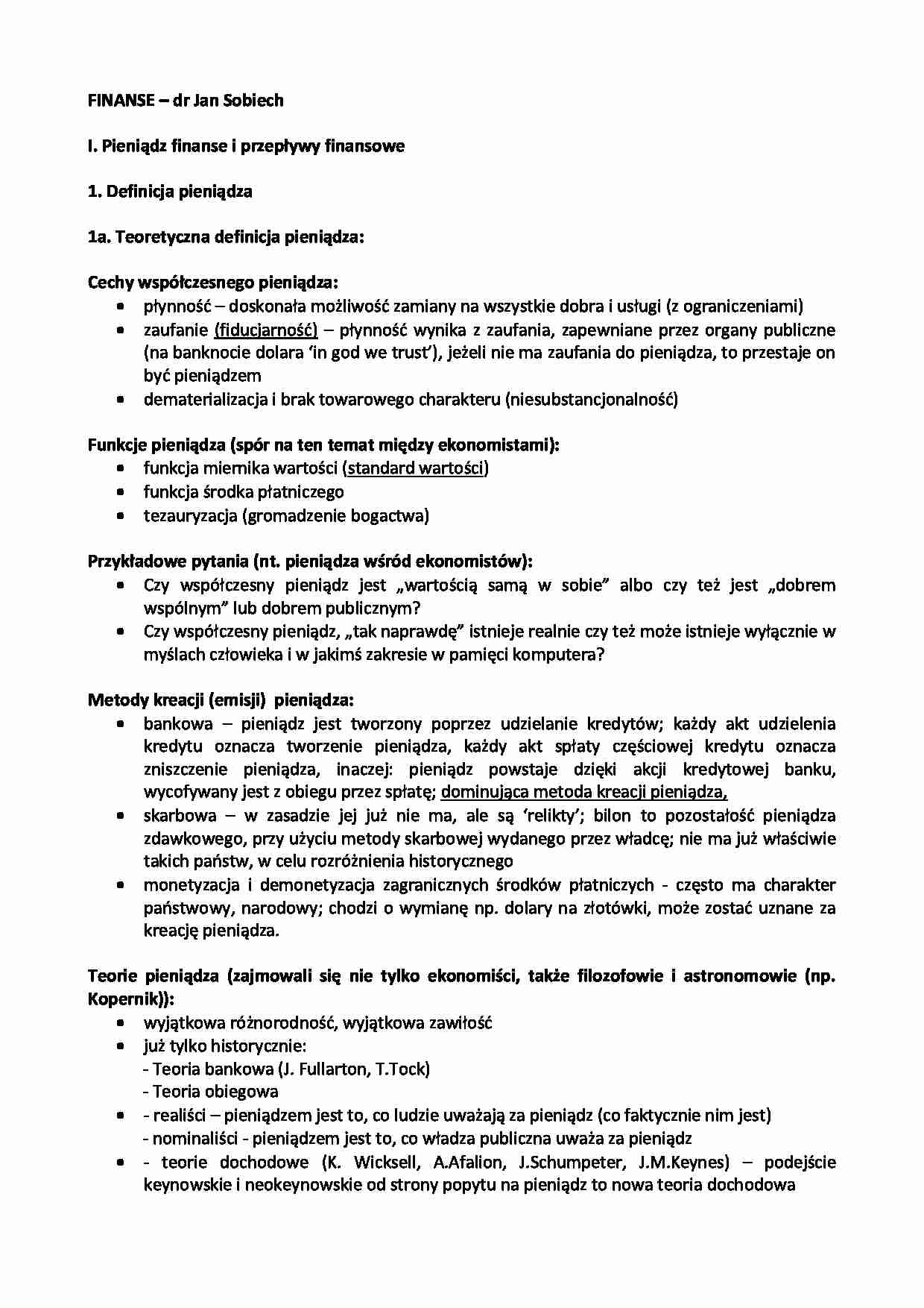 Pomoce naukowe - pieniądz, finanse i przepływy. - strona 1