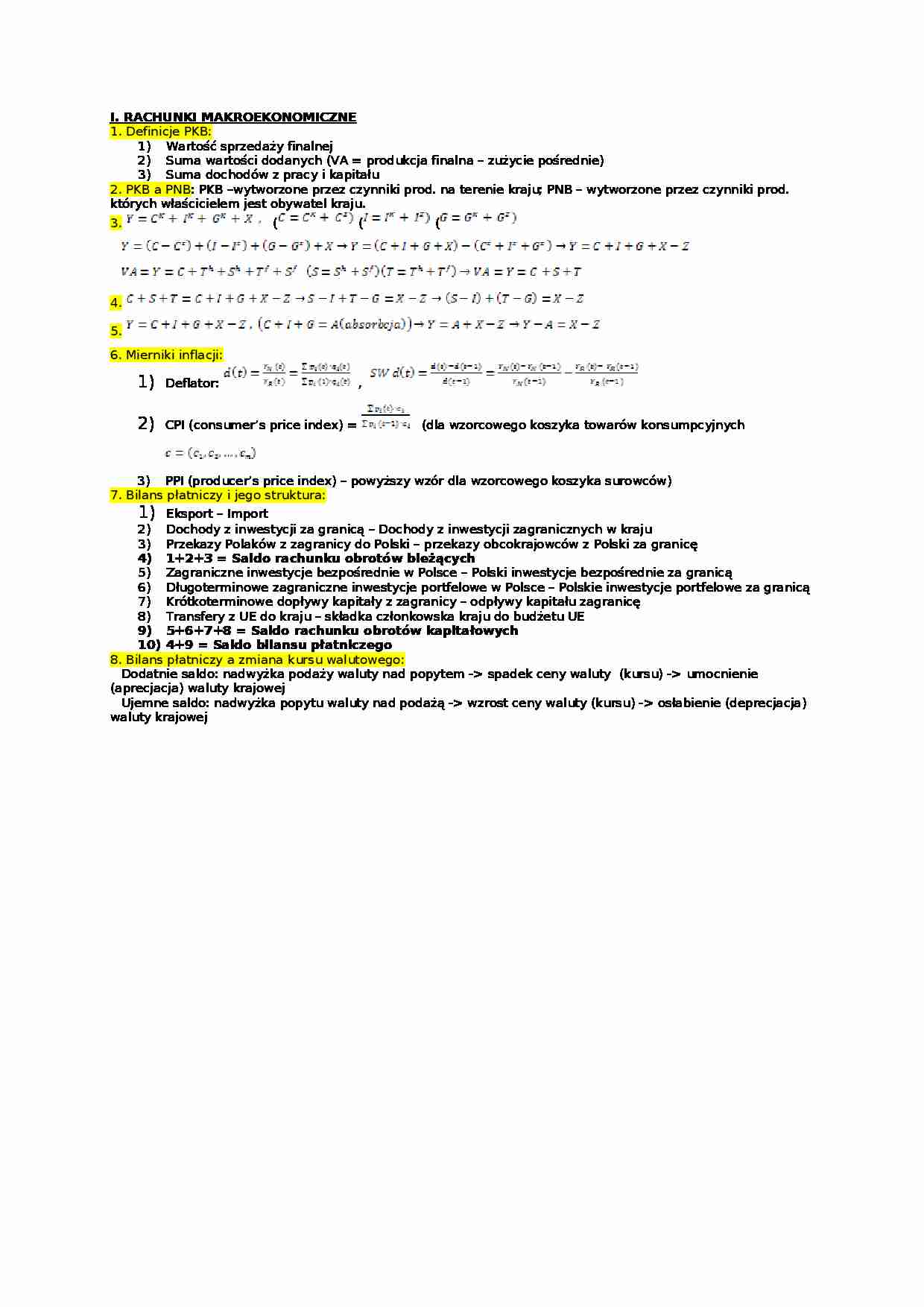  Rachunki makroekonomiczne - opracowanie. - strona 1
