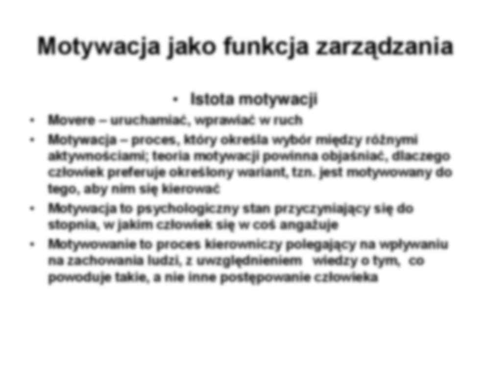 Motywacja jako funkcja zarządzania - omówienie - strona 2