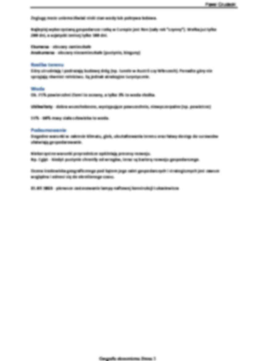 Geografia ekonomiczna - Środowisko geograficzne a człowiek - WYKŁAD - strona 2