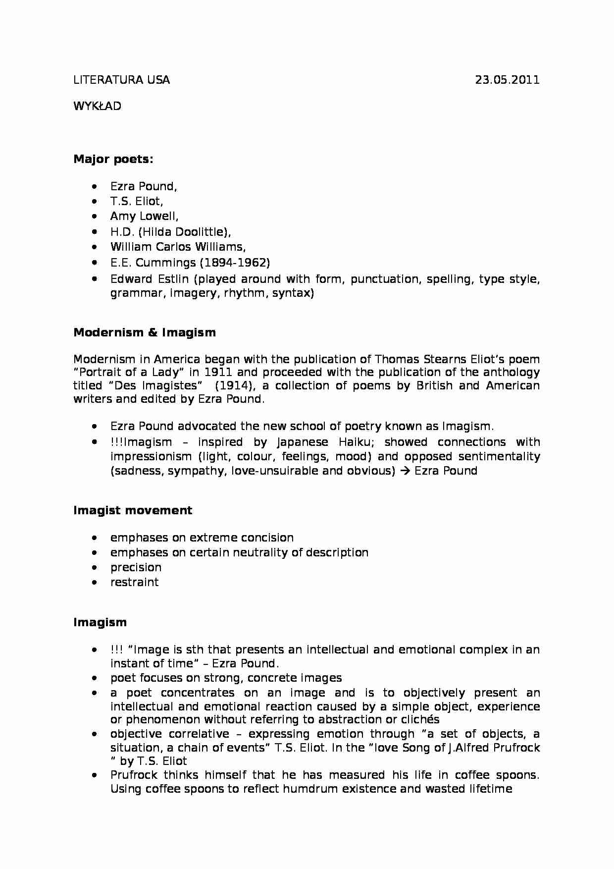 Wykład - Major poets - strona 1