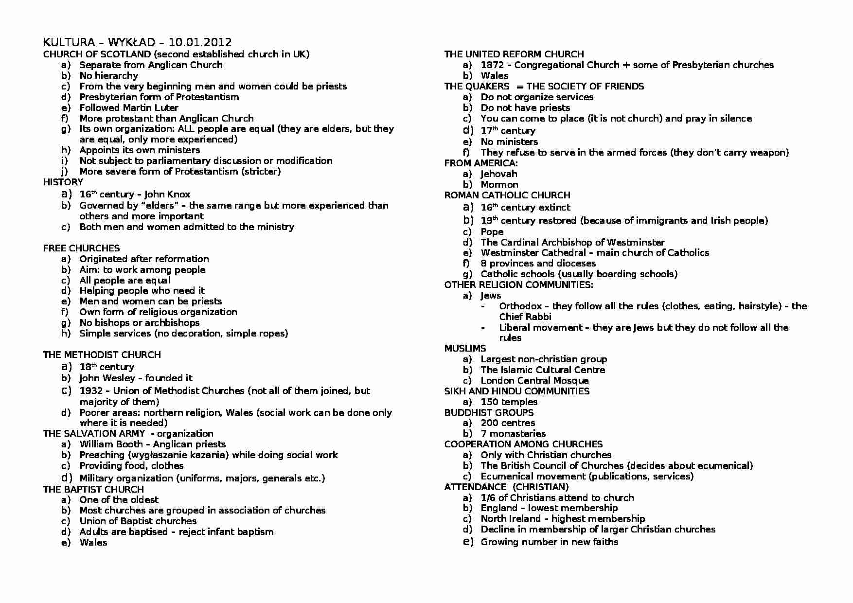Wykład - church of Scotland - strona 1