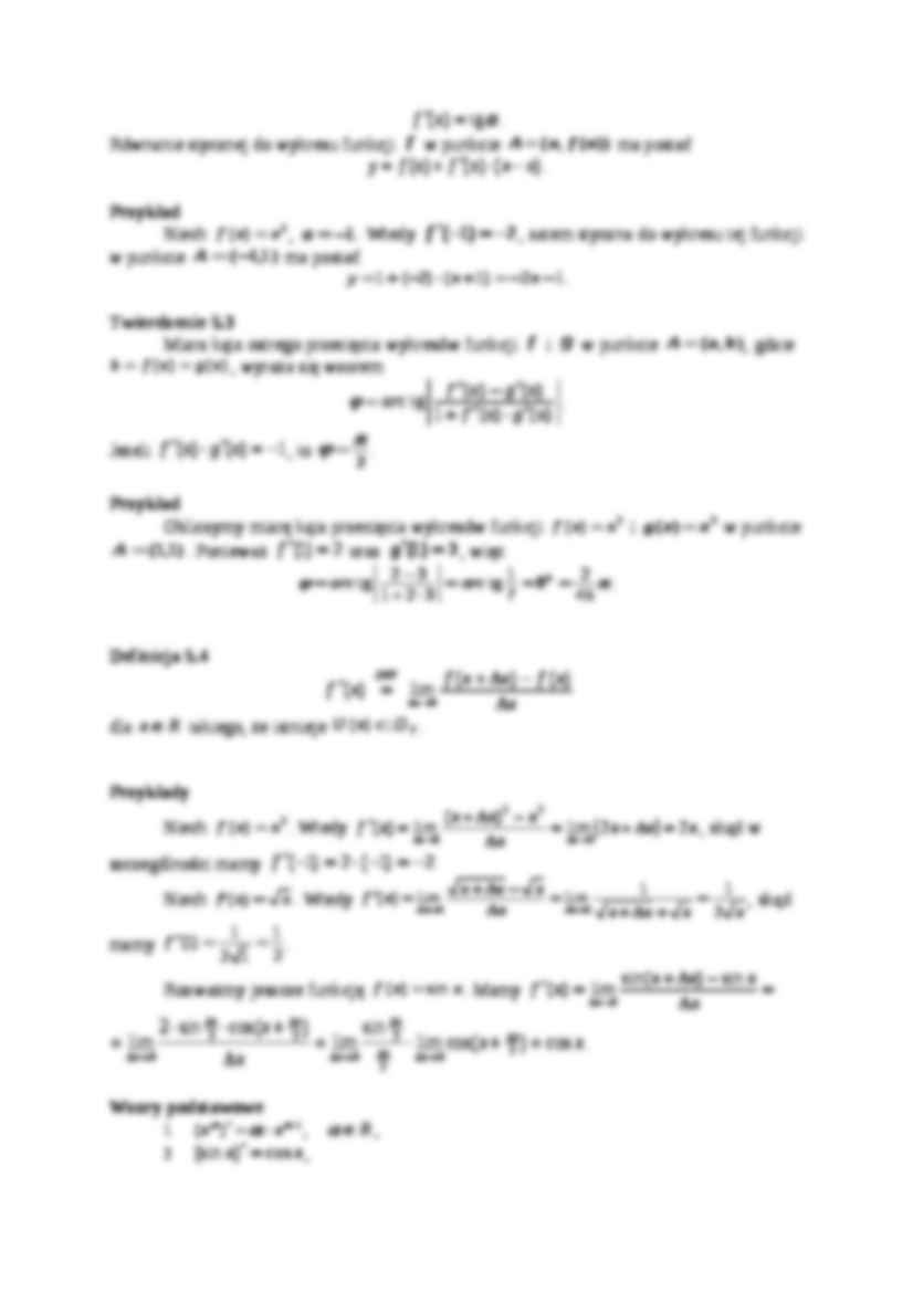 Ćwiczenia - Pochodna funkcji  - strona 2