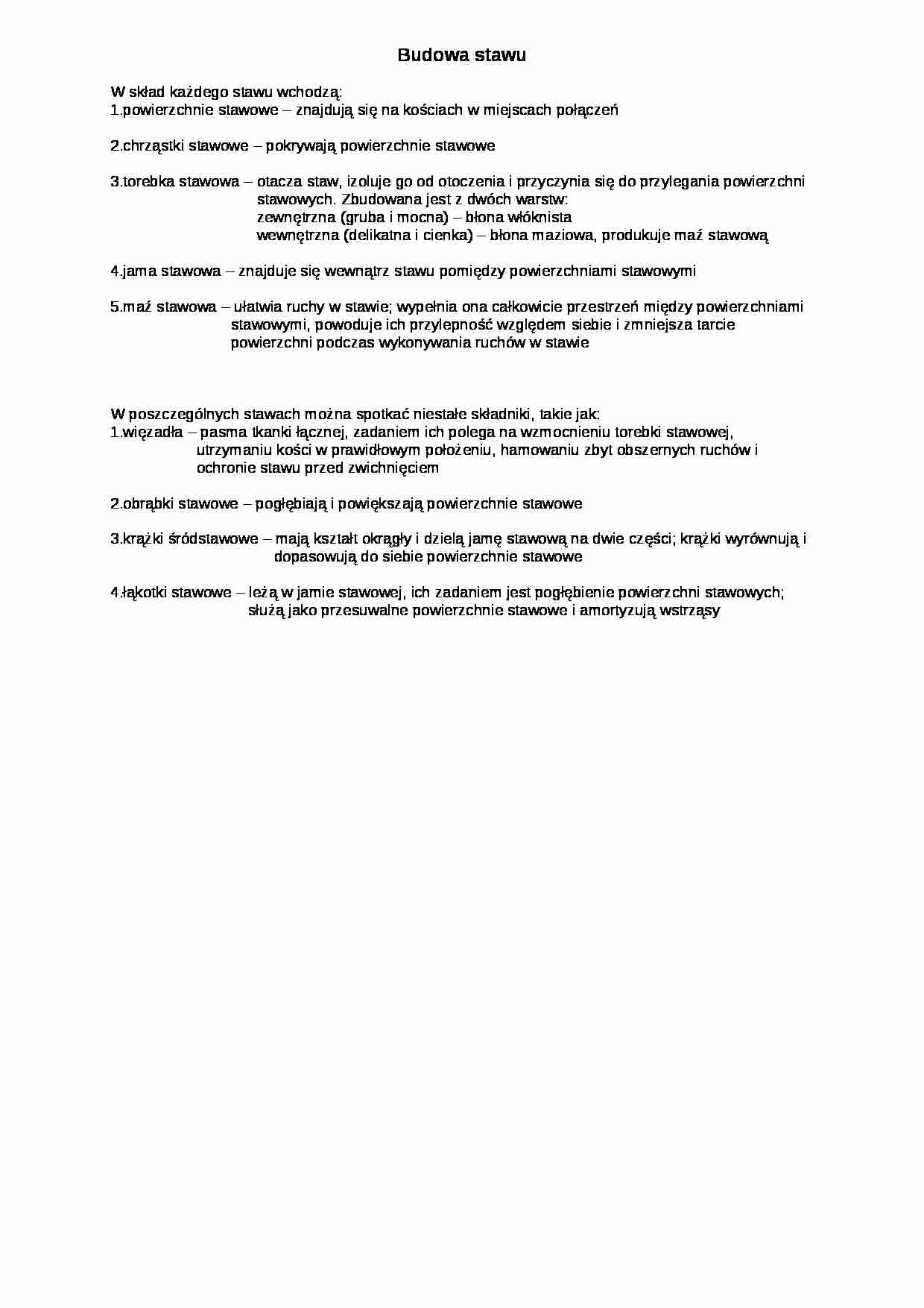 Budowa stawu - wykład - strona 1