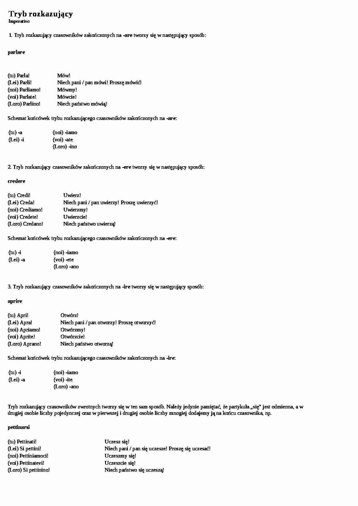 Tryb rozkazujący - wykład - strona 1