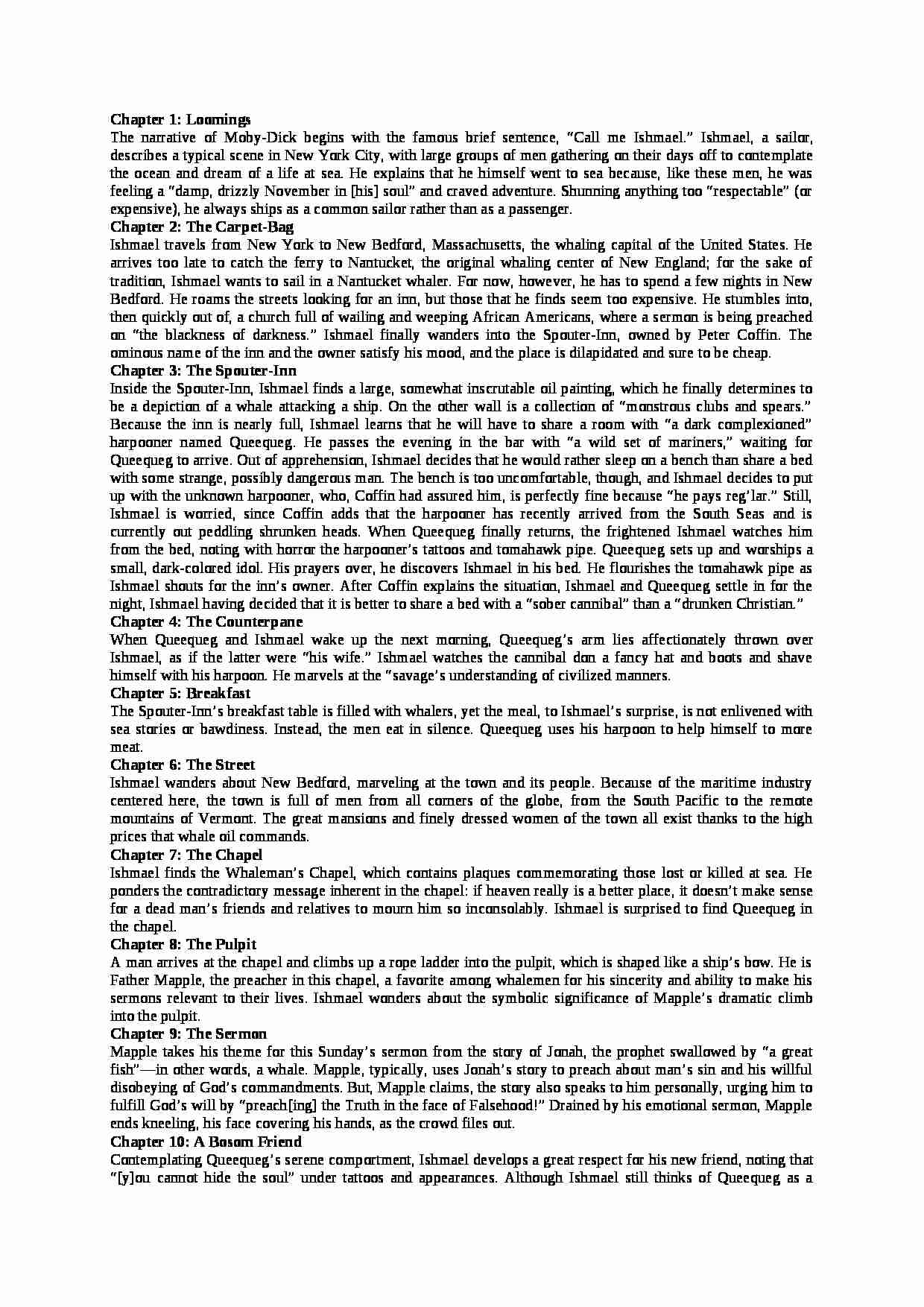 Moby Dick streszczenie - wykład - strona 1