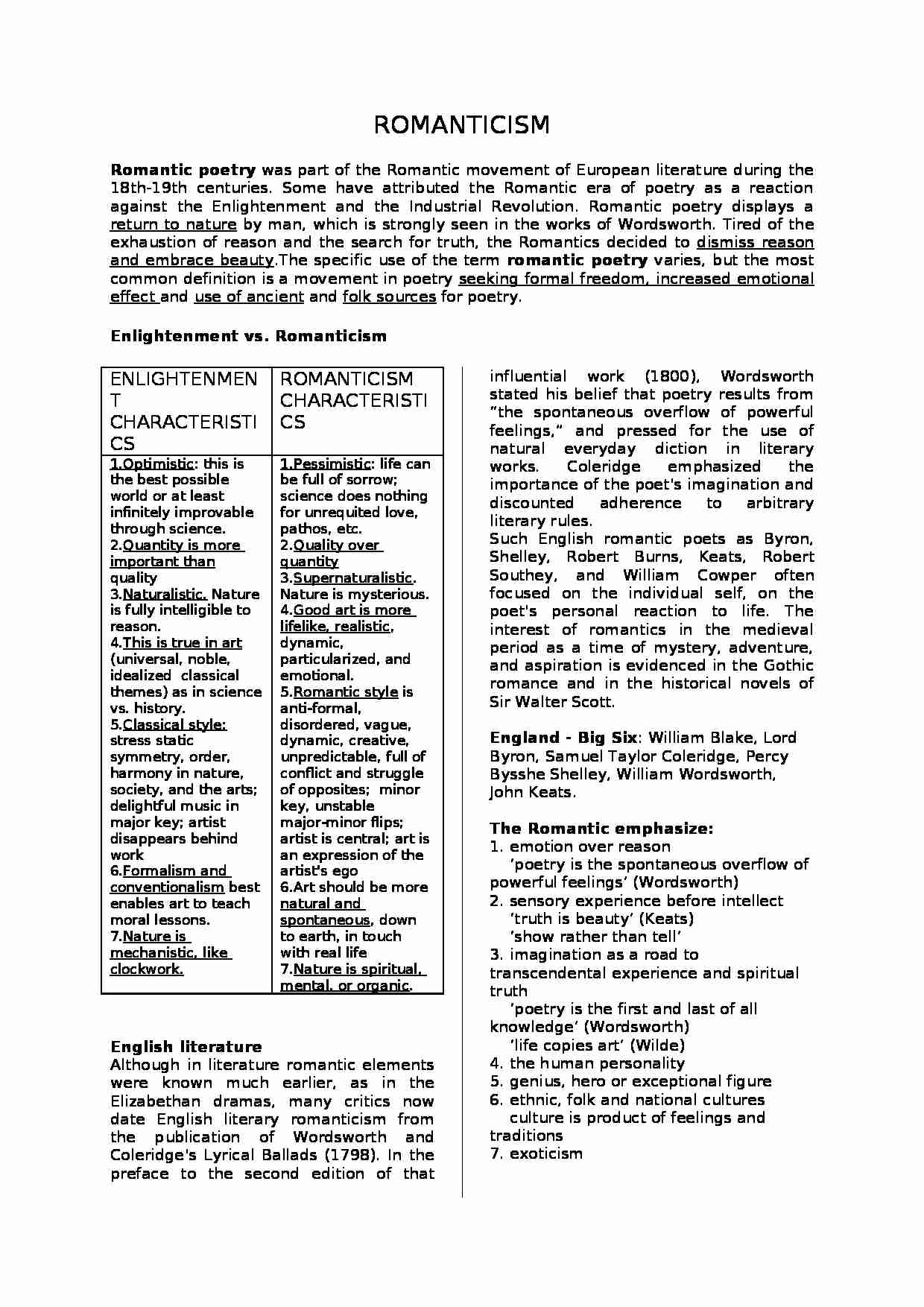 Romantyzm - wykład - strona 1