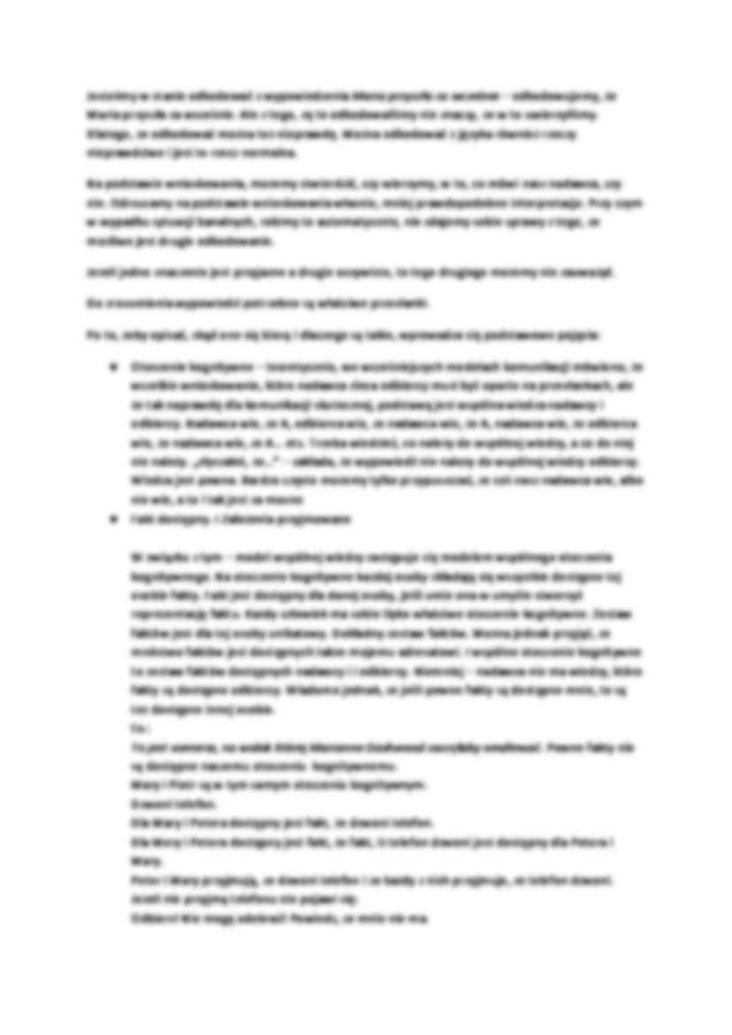 Wykład - Teoria relewancji Próba rozbudowania koncepcji Grice'a - strona 2