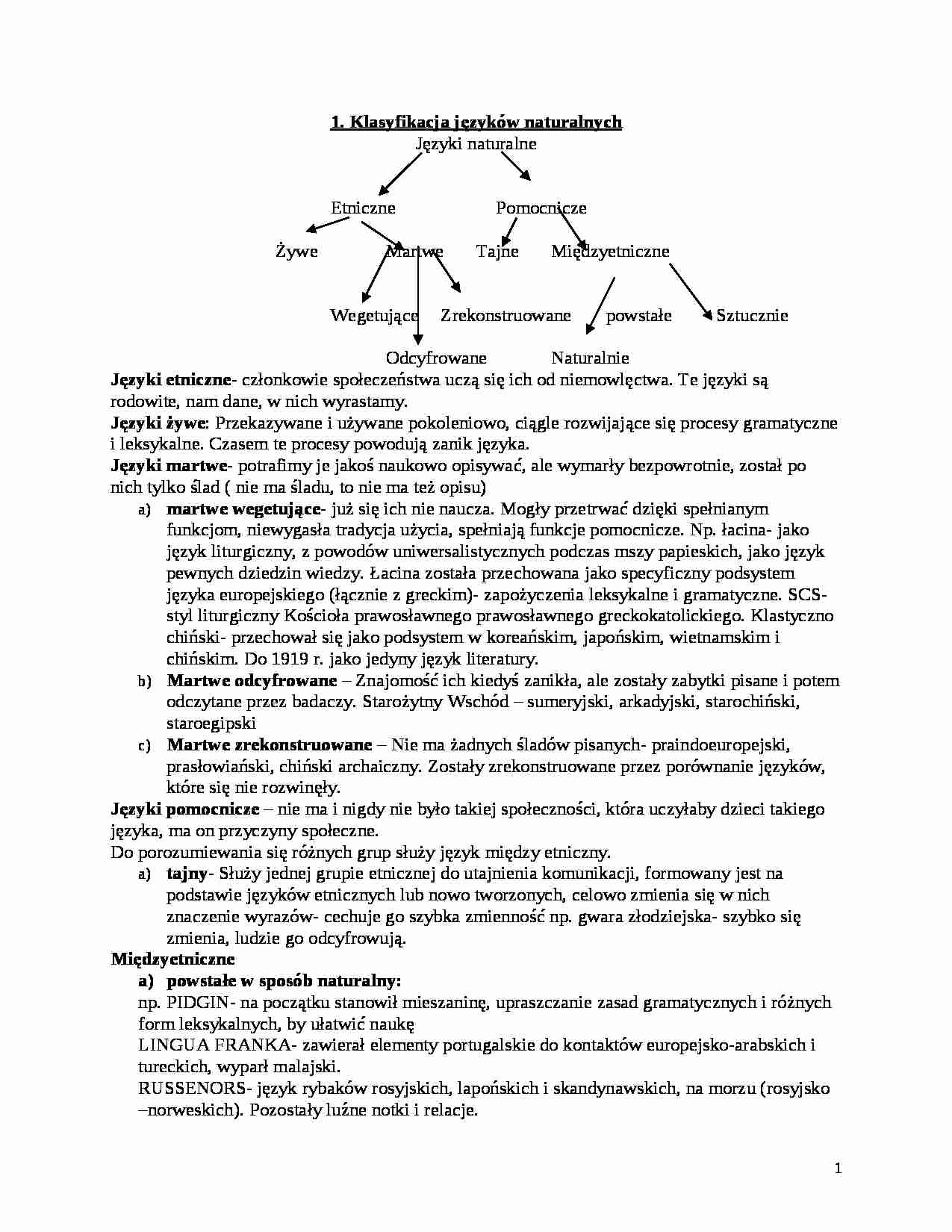 Zadania - Klasyfikacja języków naturalnych - strona 1
