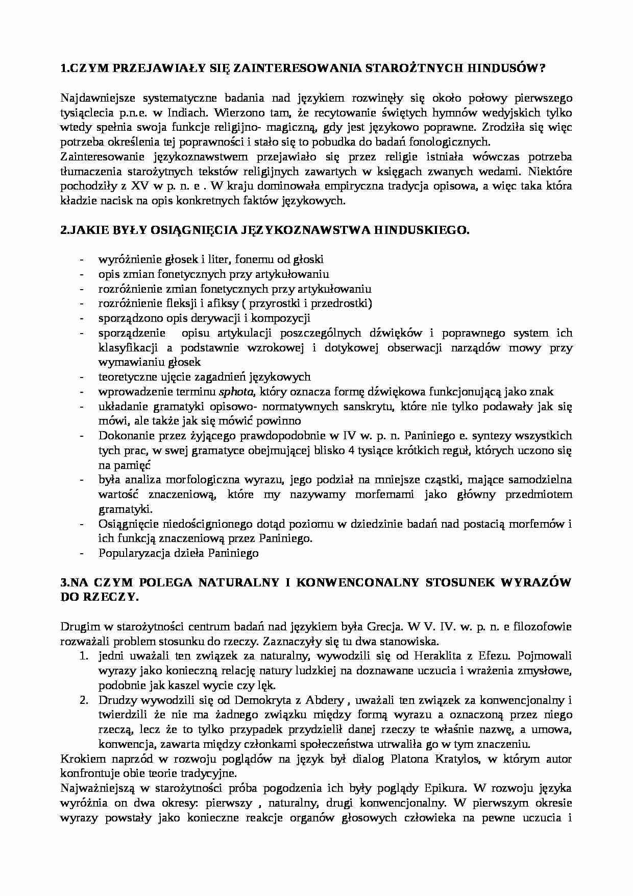 Zadania - Językoznawstwo ogólne - strona 1