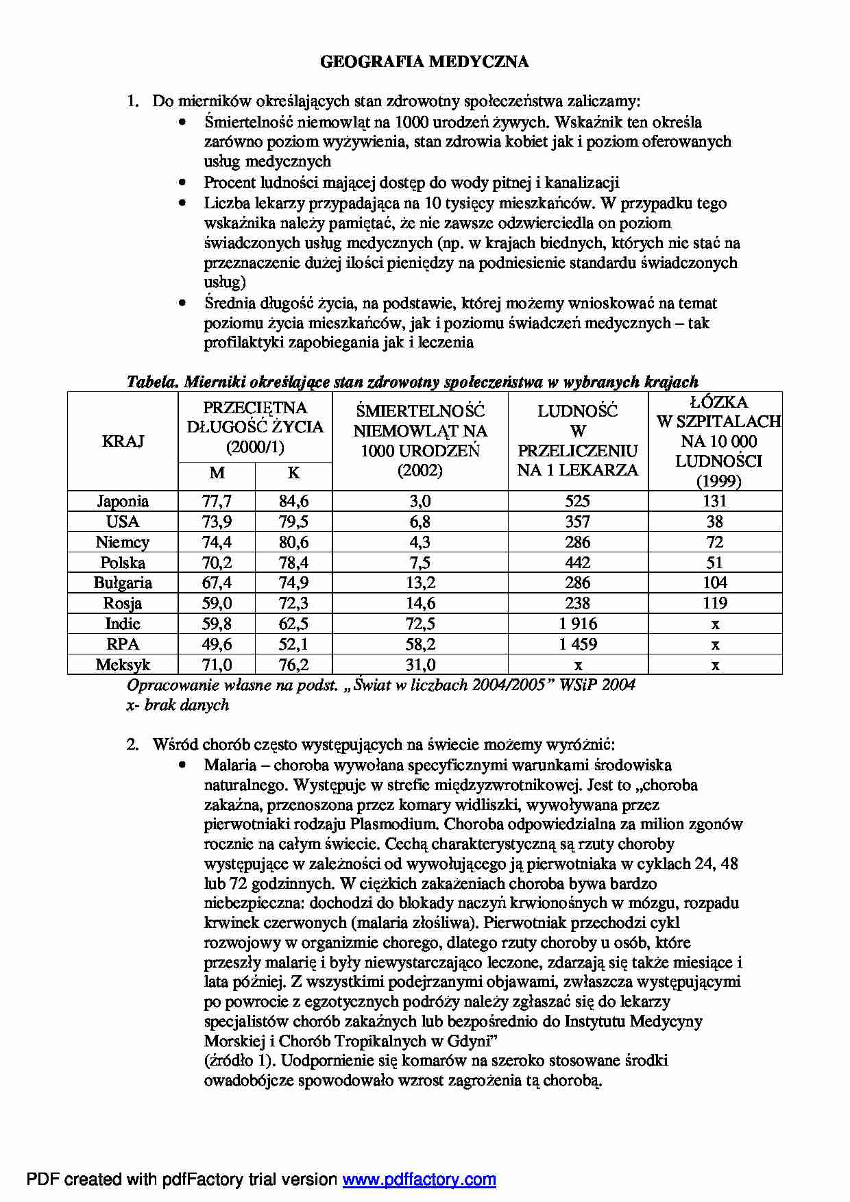 Geografia medyczna - wykład - strona 1