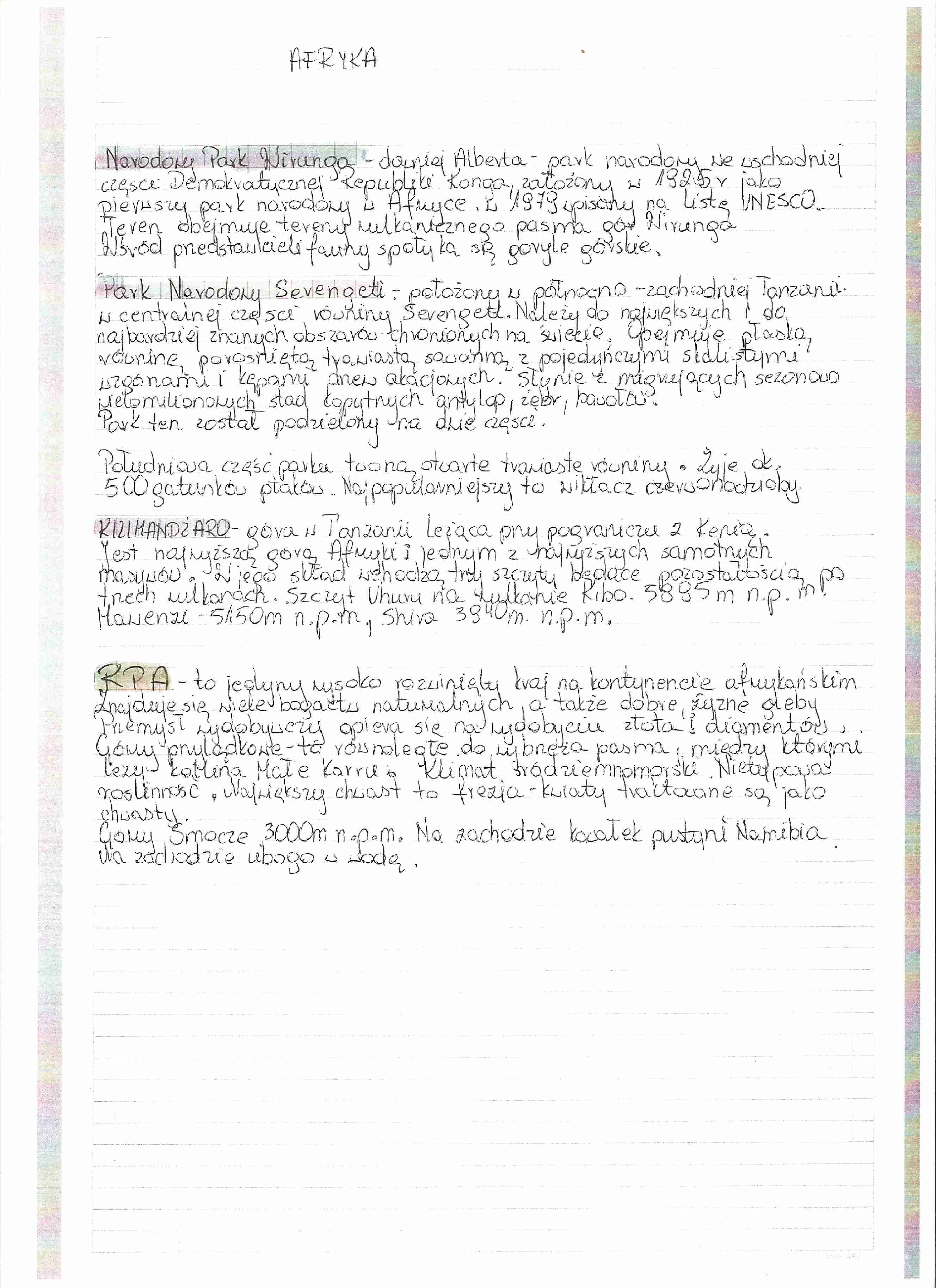 afryka opis geograficzny ćwiczenia - strona 1