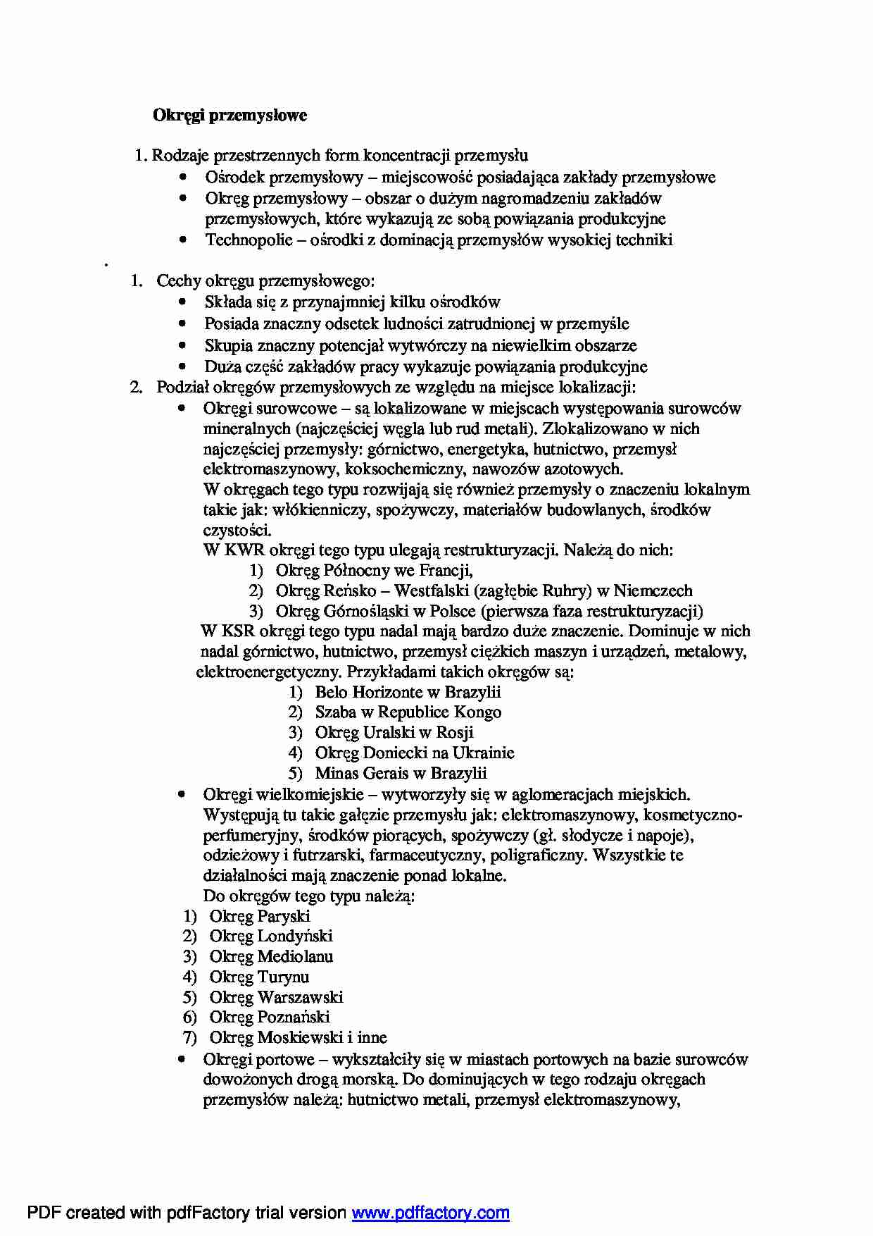 Okręgi przemysłowe - wykład - strona 1