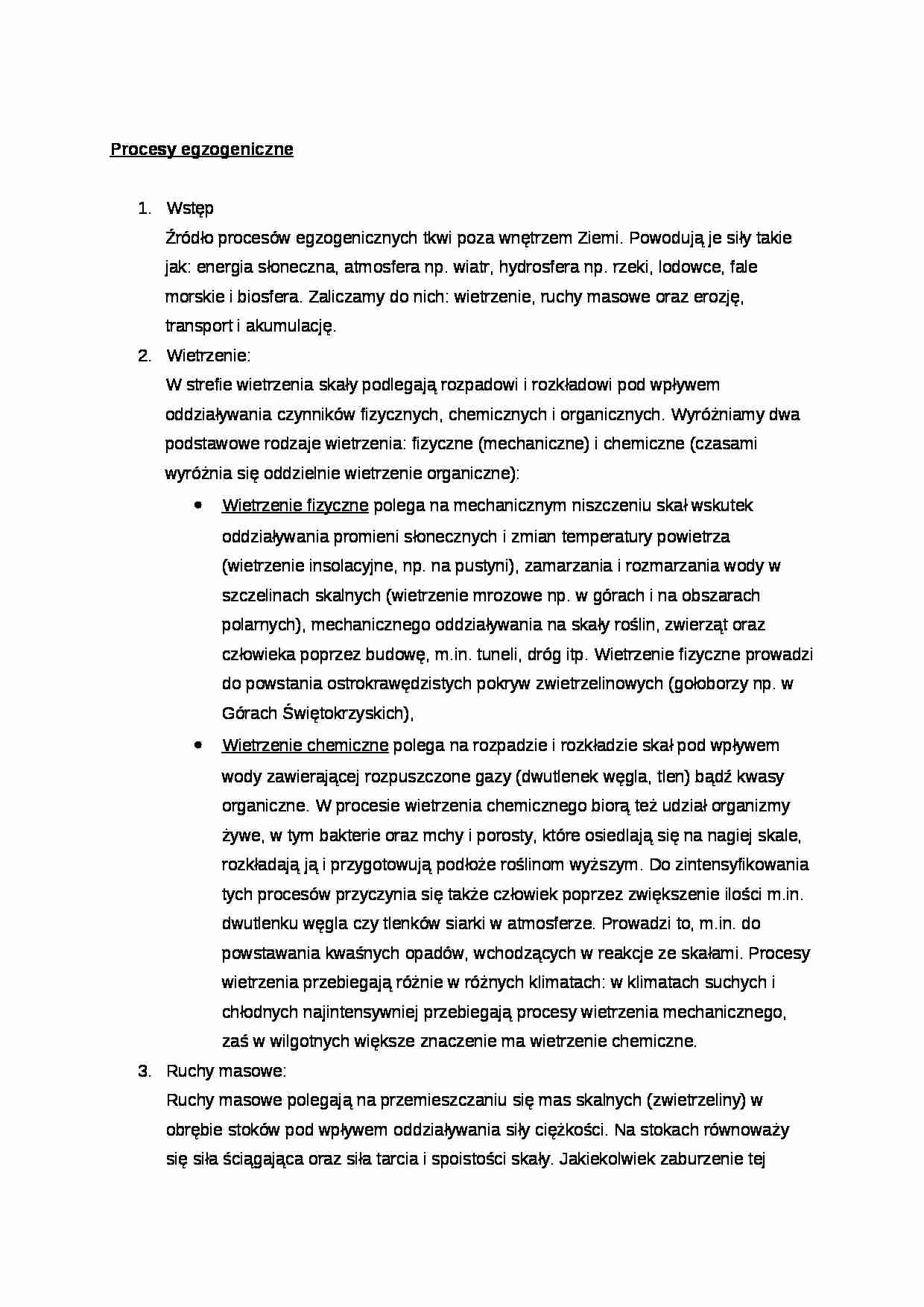 Wykład - procesy egzogeniczne - strona 1