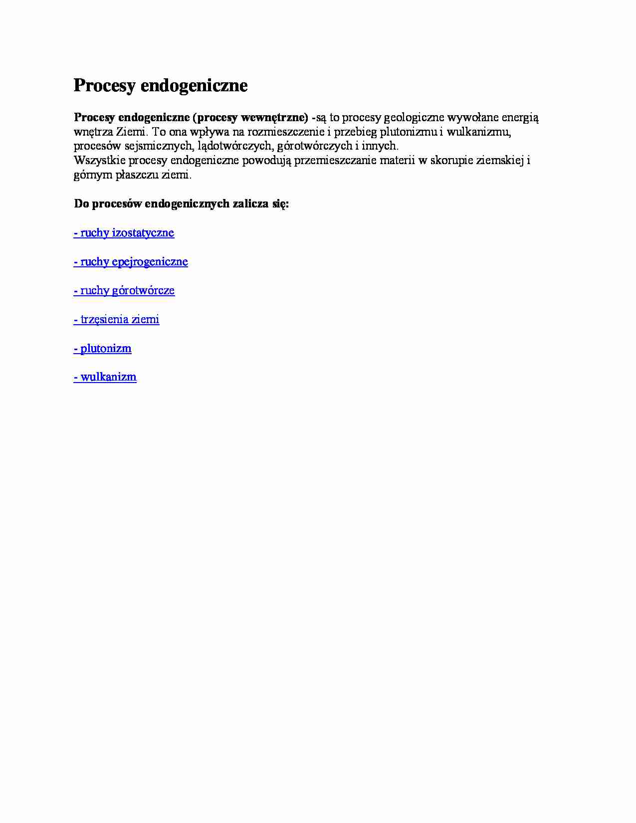 Procesy endogeniczne - wykład - strona 1