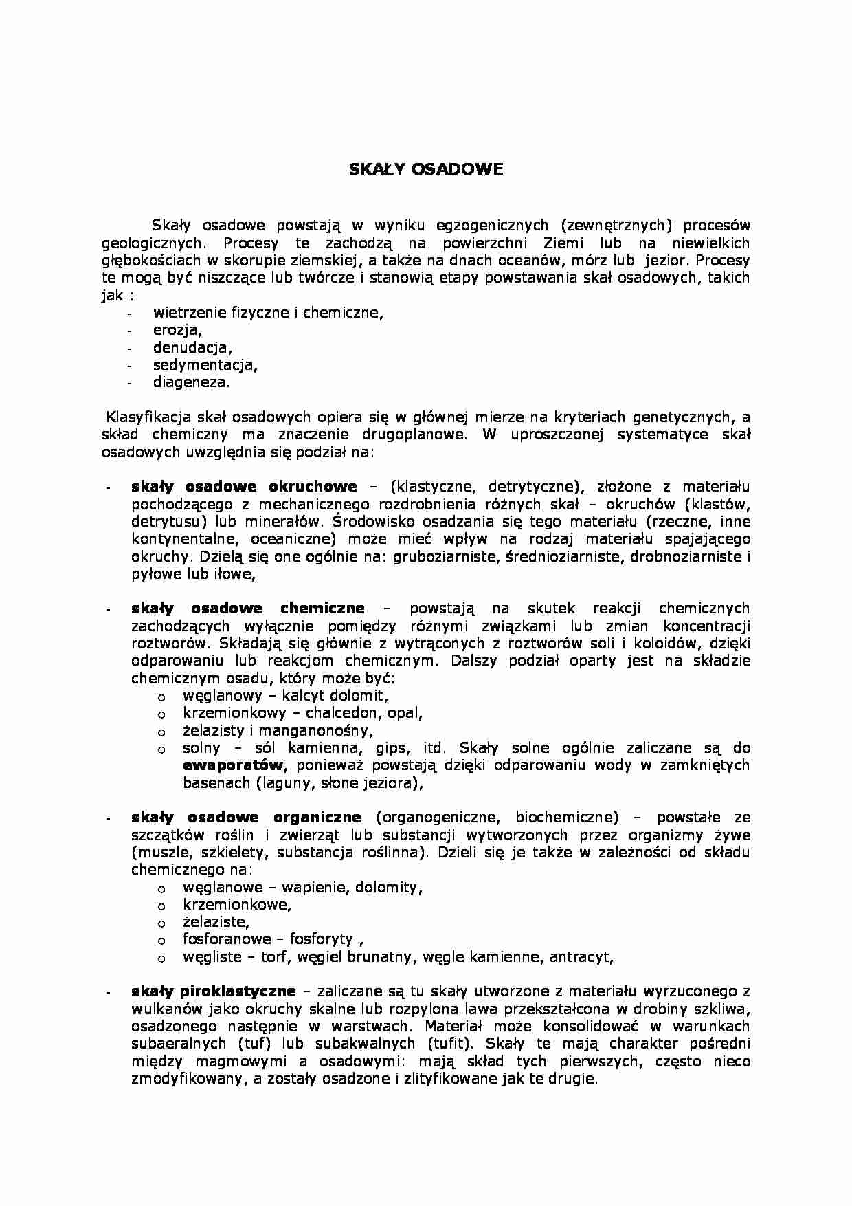 Skały osadowe - wykład - strona 1