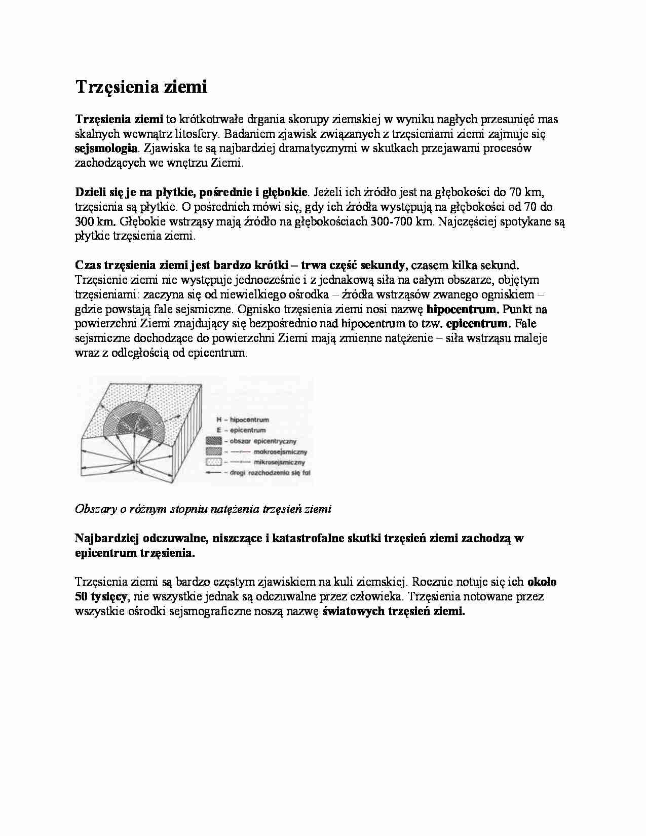 Trzęsienia ziemi - wykład - strona 1