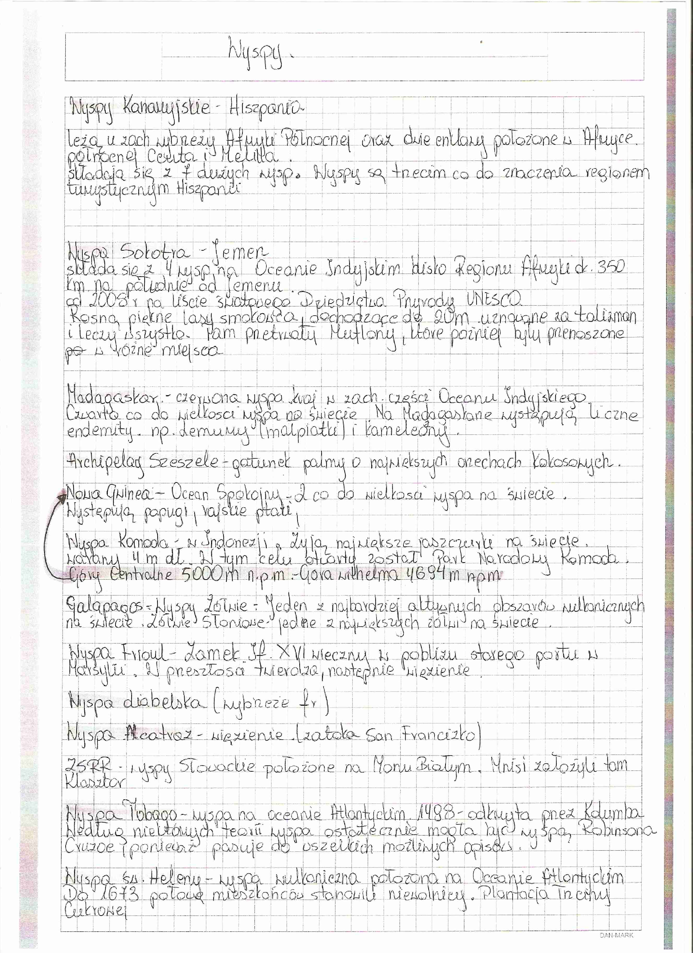 wyspy opis geograficzny ćwiczenia - strona 1