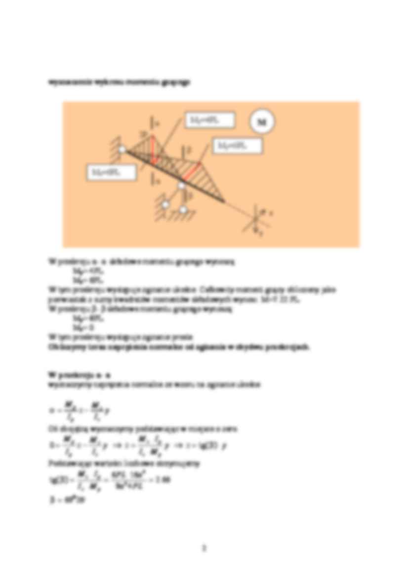 Zginanie ukośne belki o przekroju prostokątnym - omówienie - strona 2