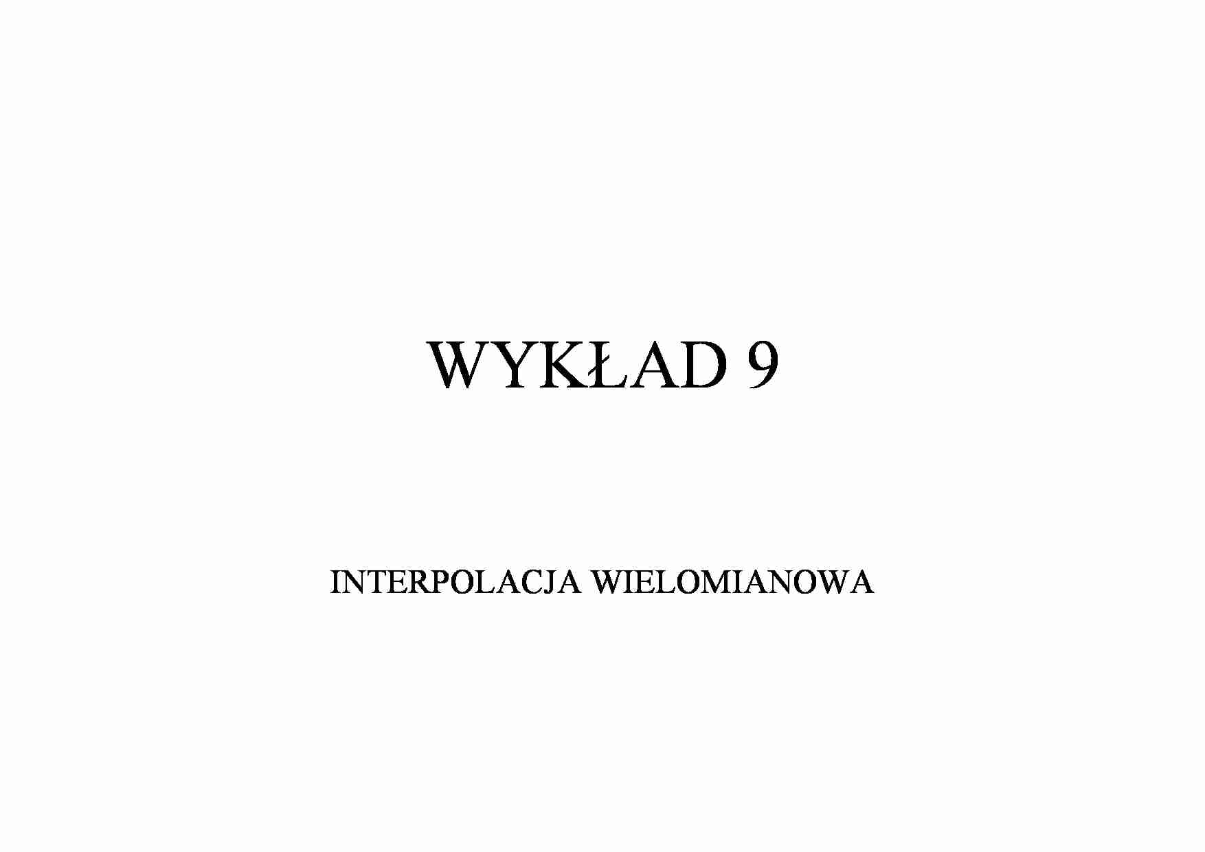 Interpolacja wielomianowa - omówienie - strona 1