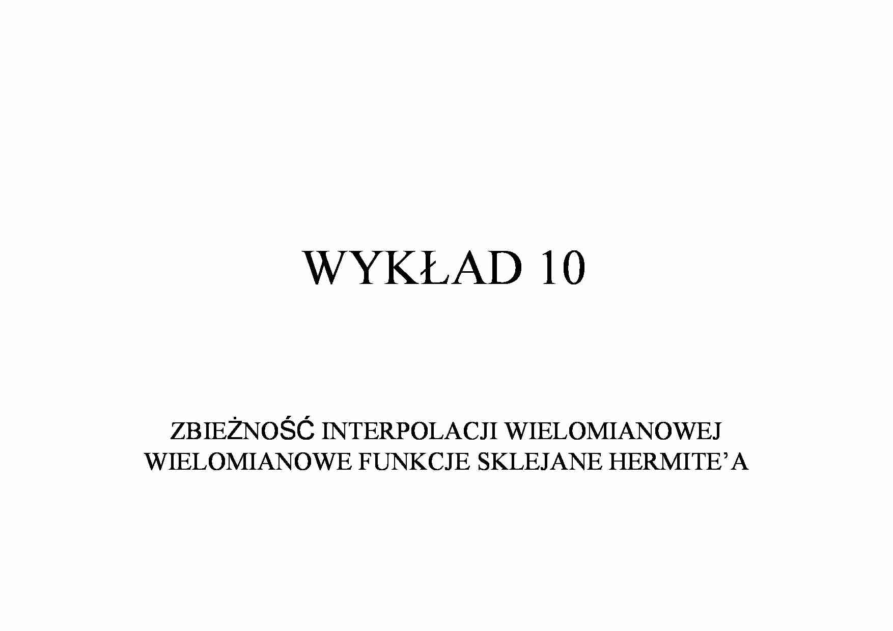 Zbieżności interpolacji - omówienie - strona 1