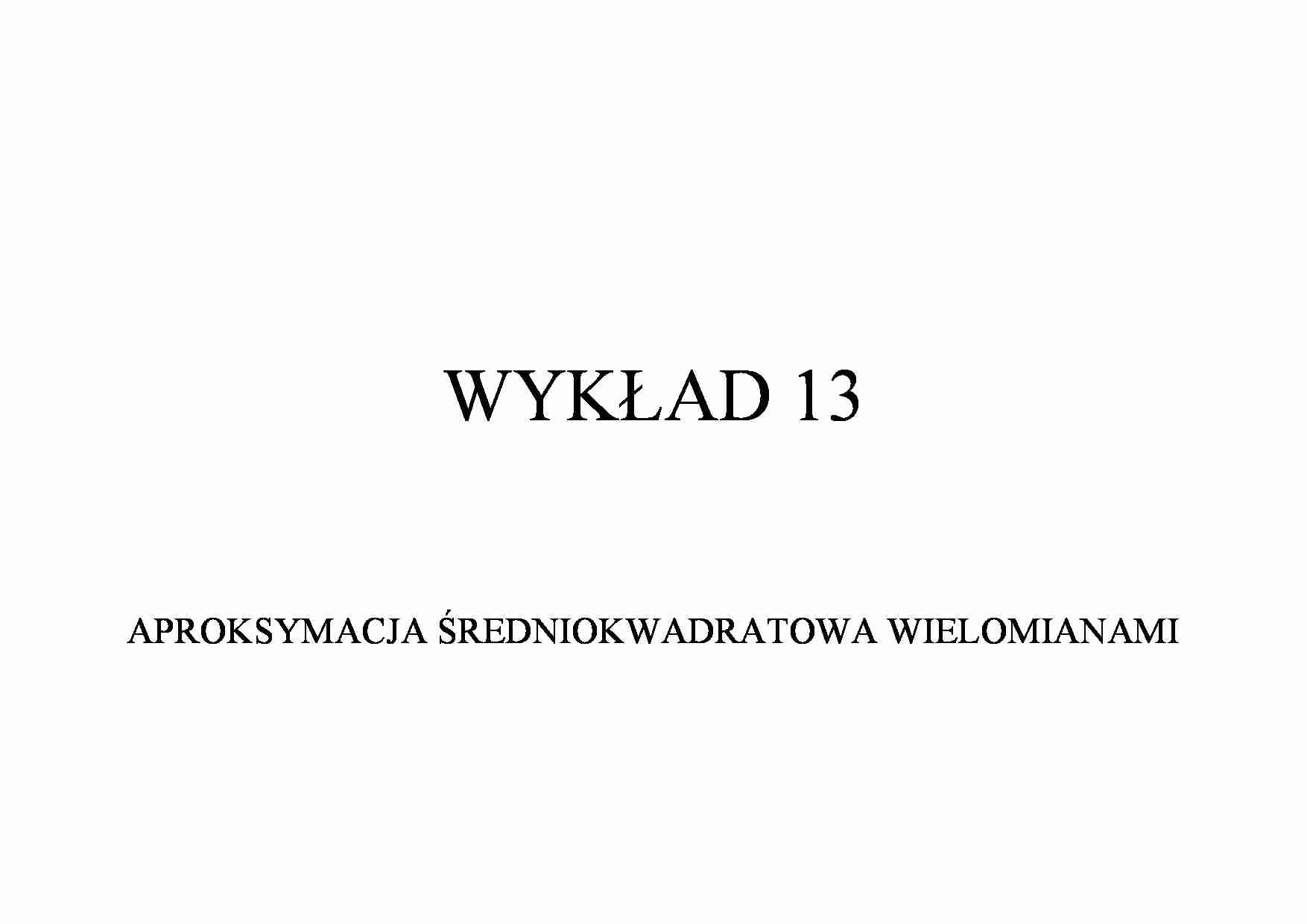 Aproksymacja średniokwadratowa - omówienie - strona 1