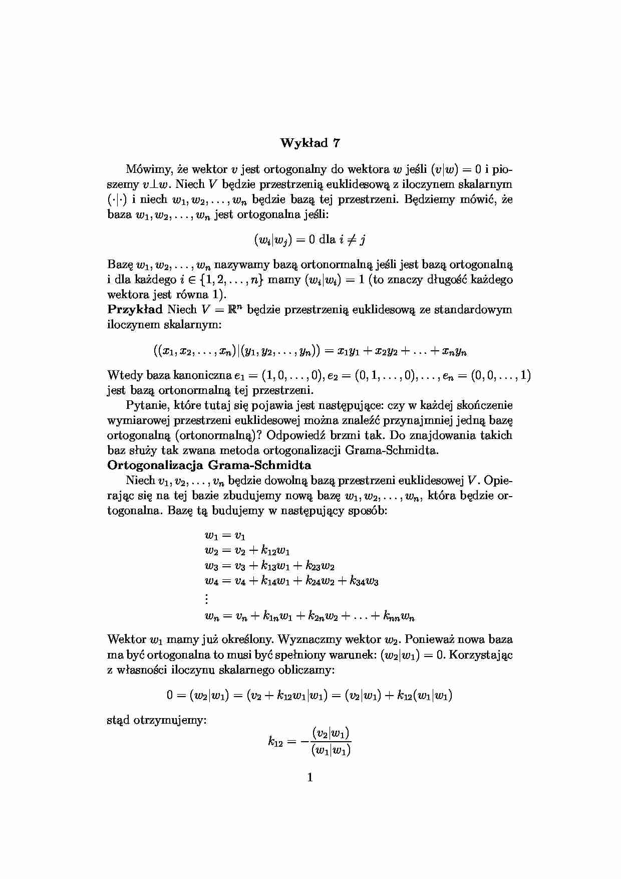 ortogonalizacja - omówienie - strona 1