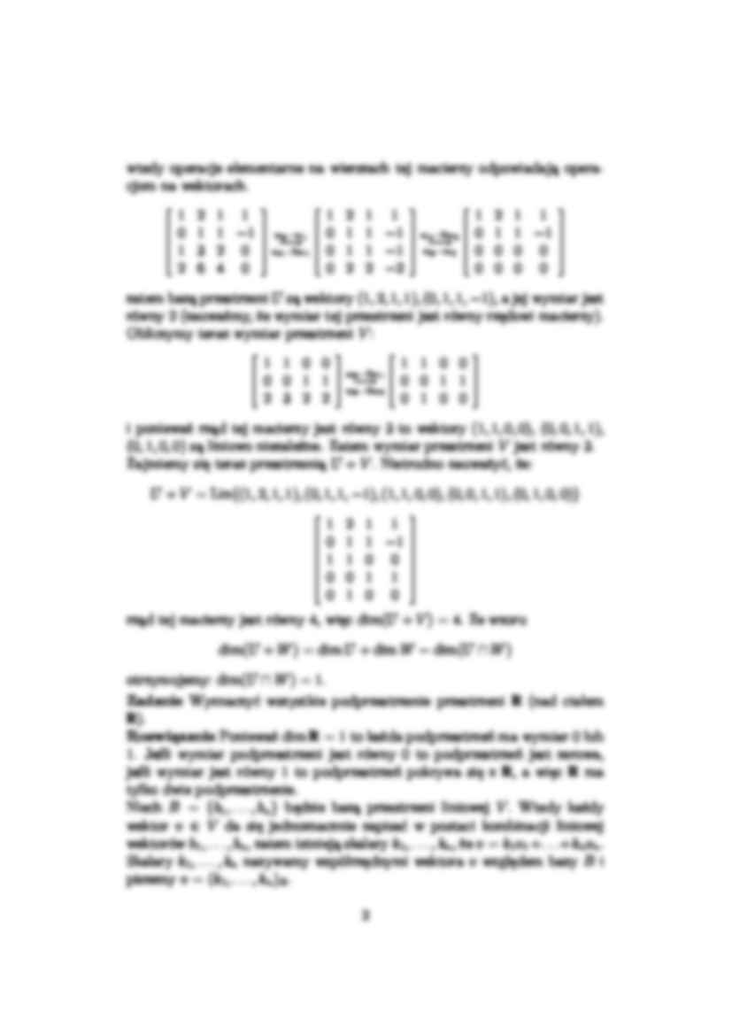 przestrzenie i przekształcenia liniowe - omówienie - strona 2