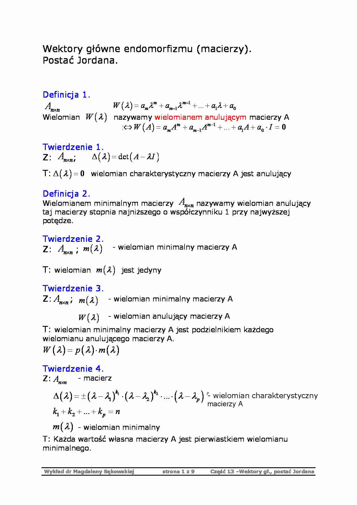 wektory główne - omówienie - strona 1