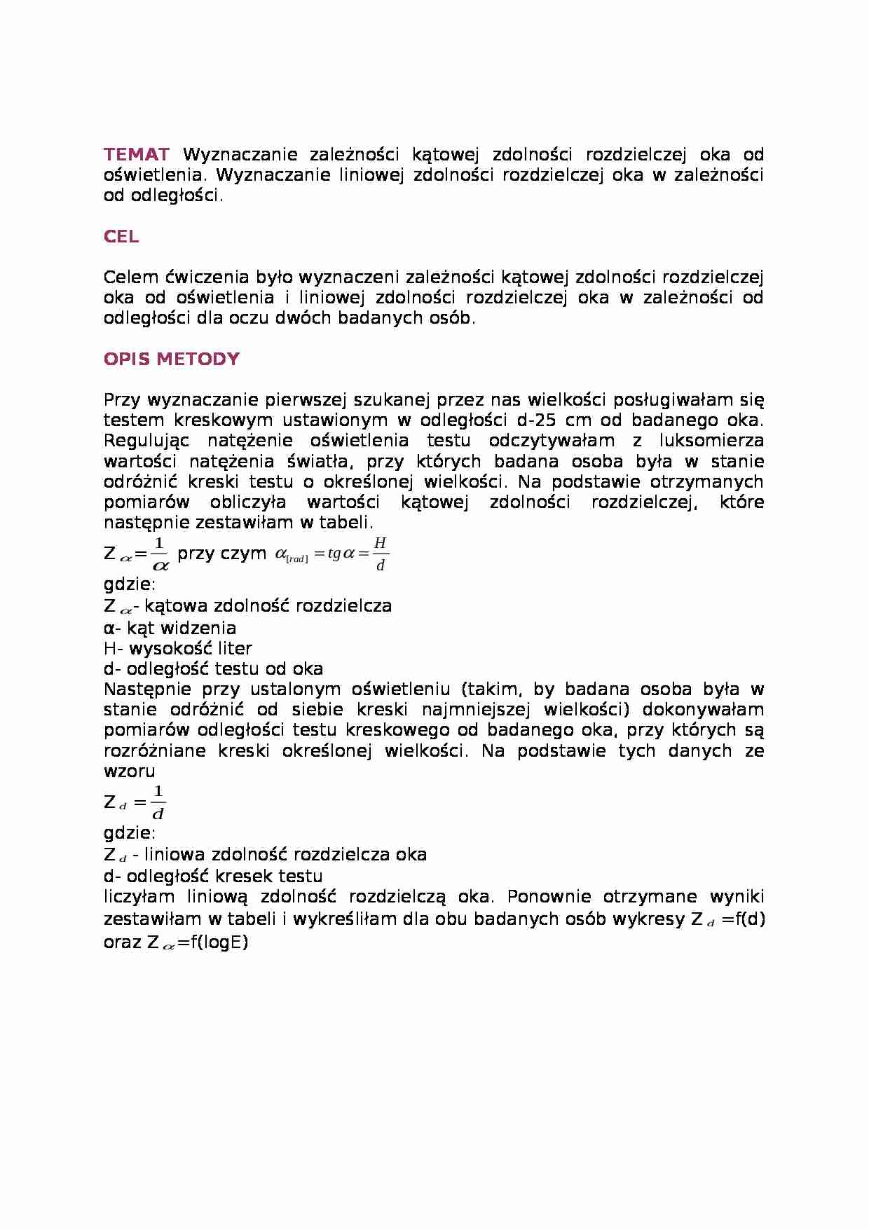 wyznaczanie zależności kątowej - omówienie - strona 1