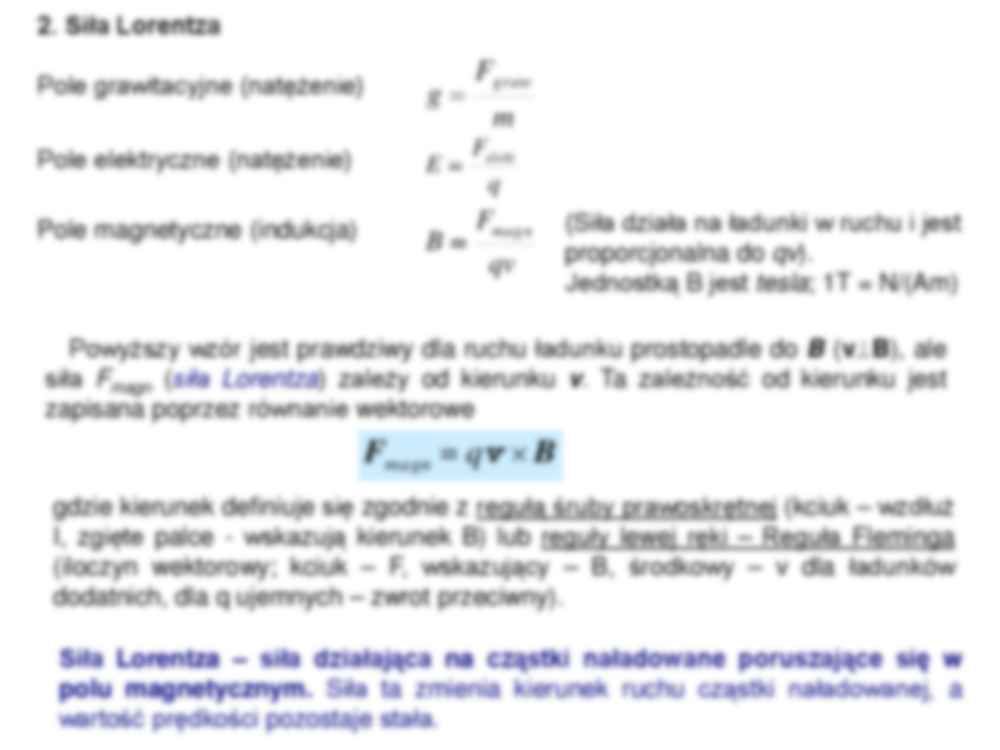Ładunki i przewodniki w polu magnetycznym - wykład - strona 2