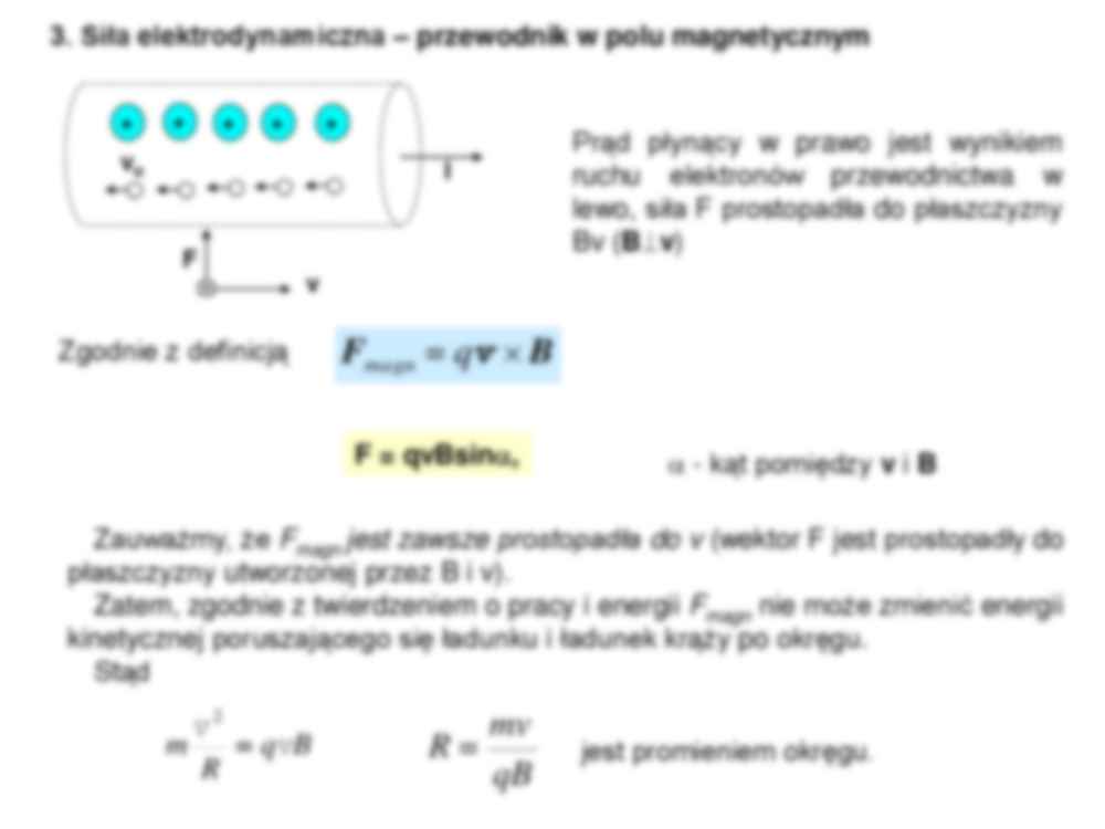 Ładunki i przewodniki w polu magnetycznym - wykład - strona 3