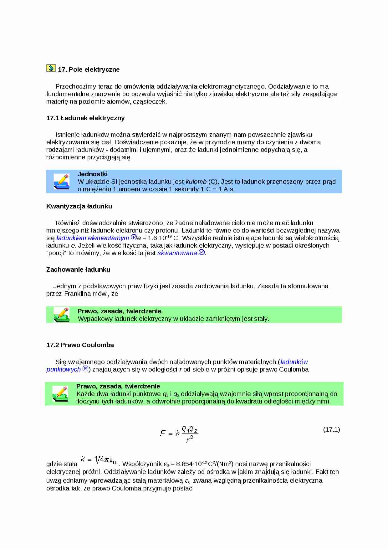 Elektrostatyka - pole elektryczne - strona 1