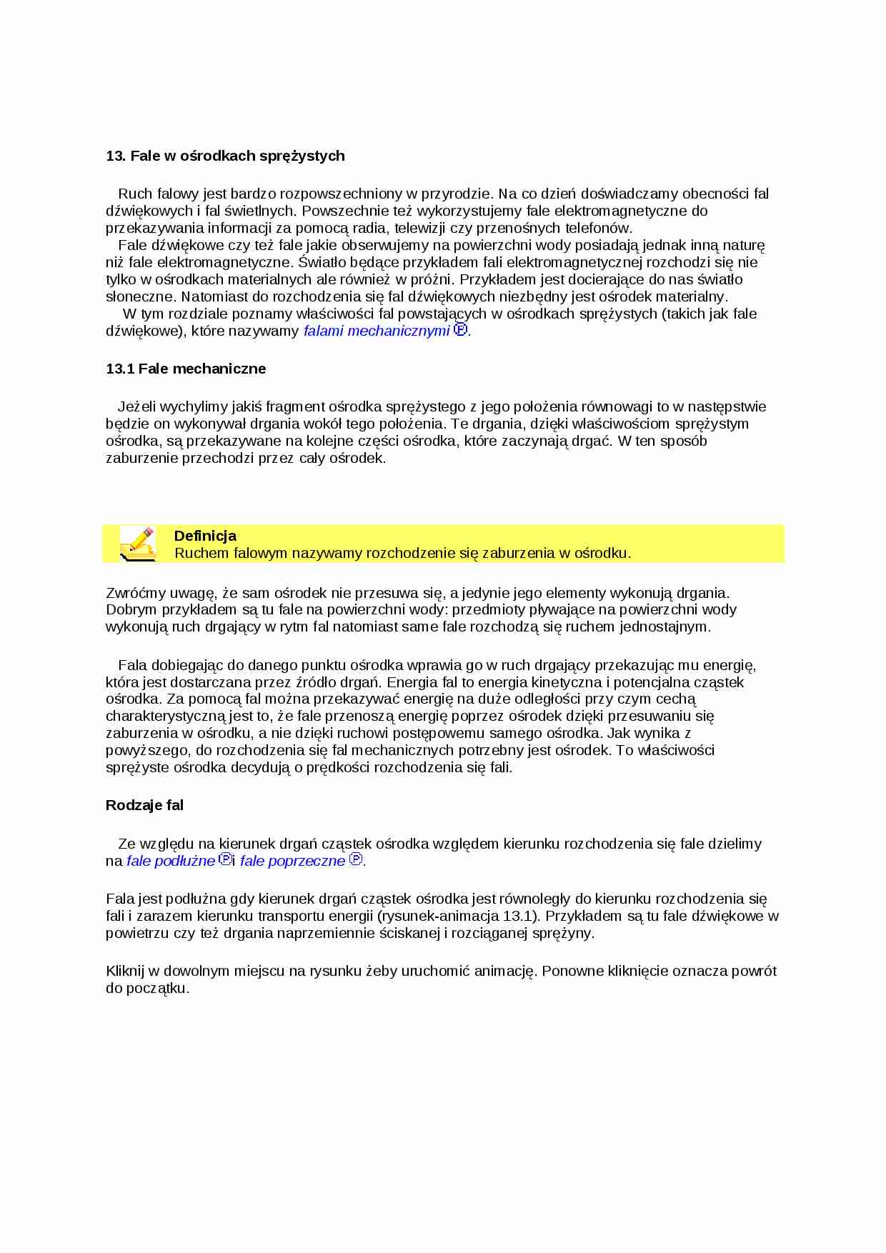 Fale mechaniczne, hydrostatyka i hydrodynami - strona 1